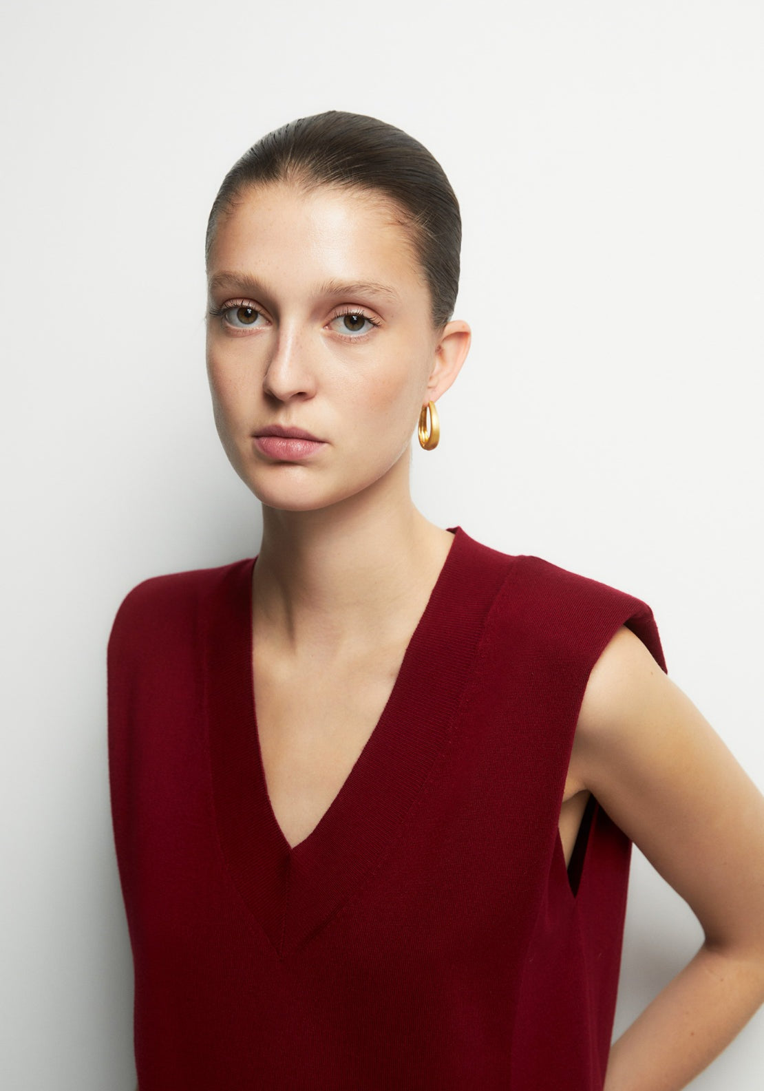 Plain Knit Top - Red