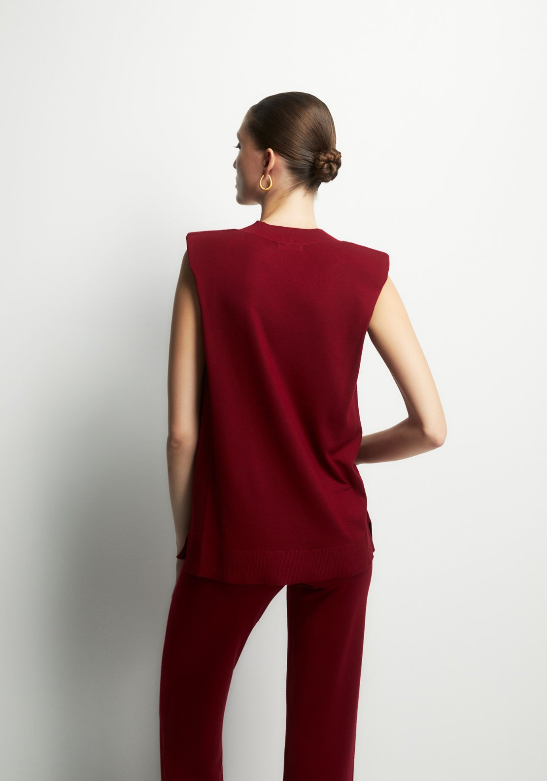 Plain Knit Top - Red