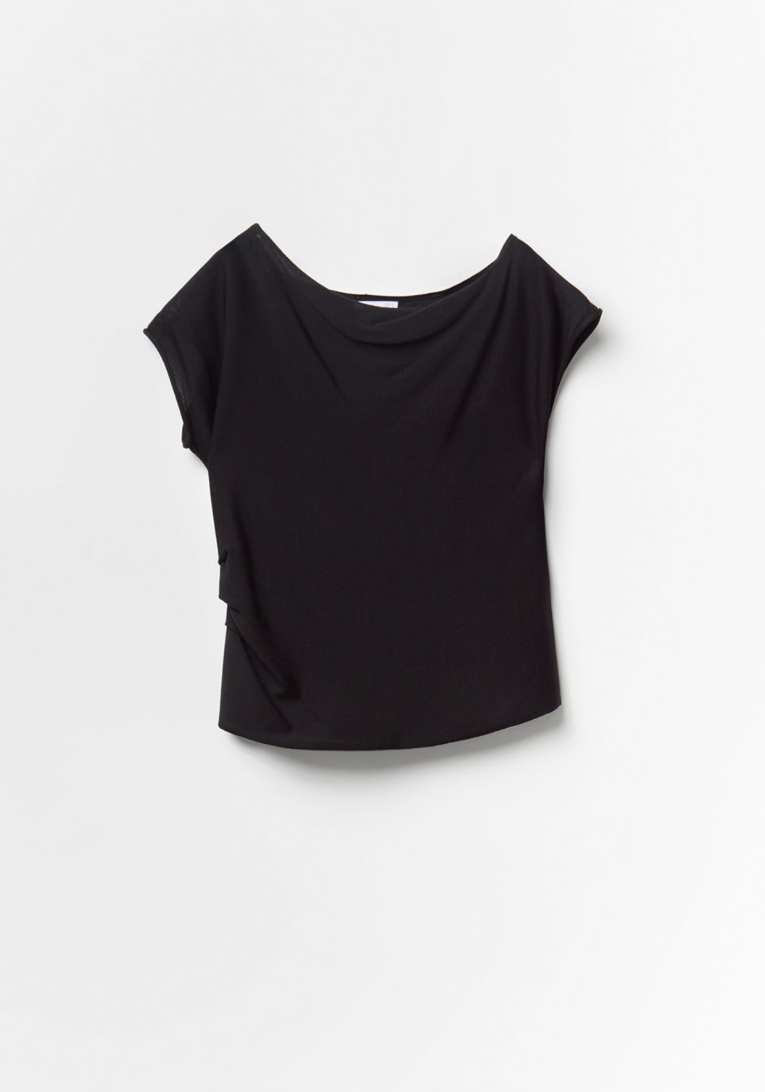 Asymmetrical Pleat Top - Black