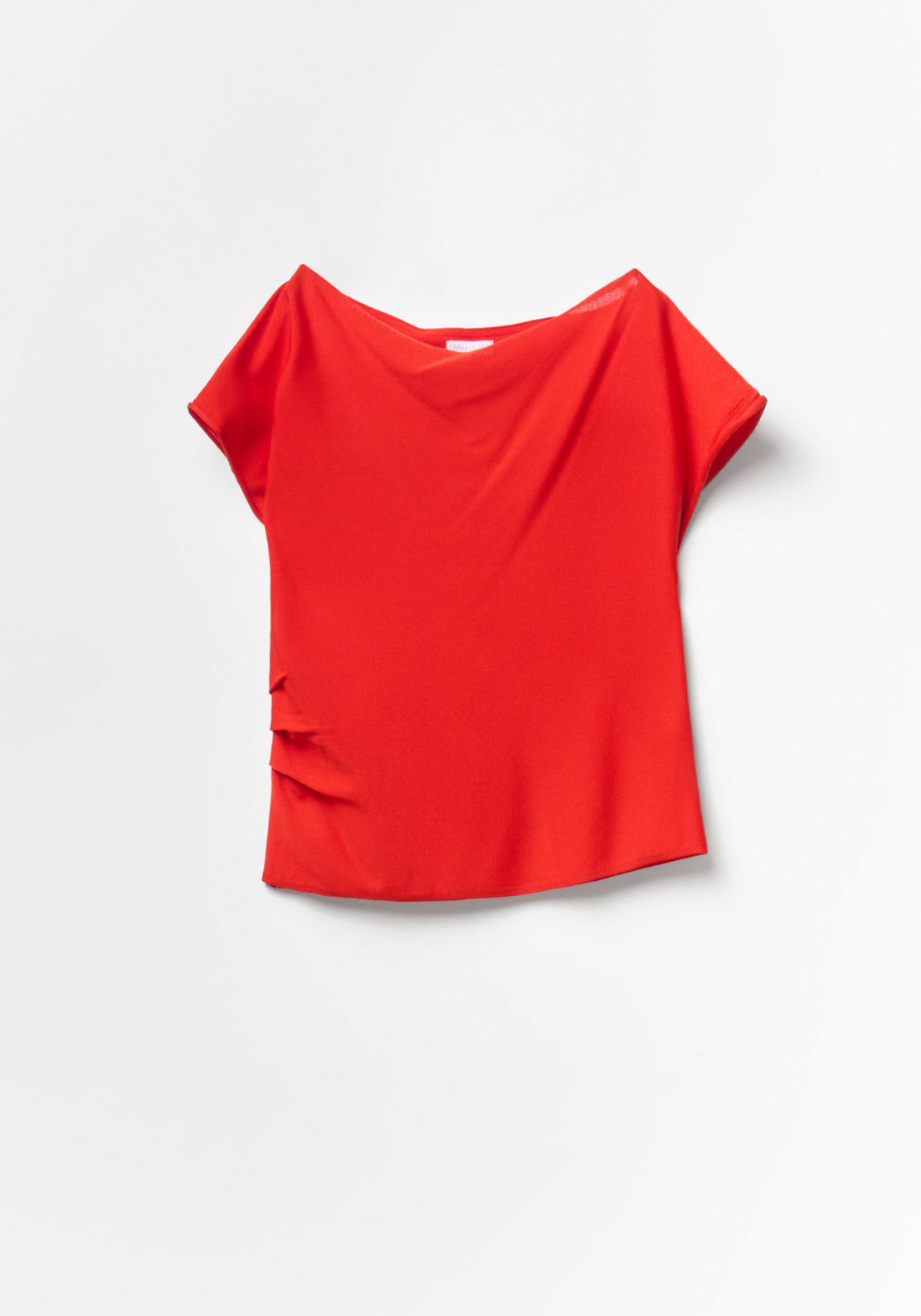 Asymmetrical Pleat Top - Red