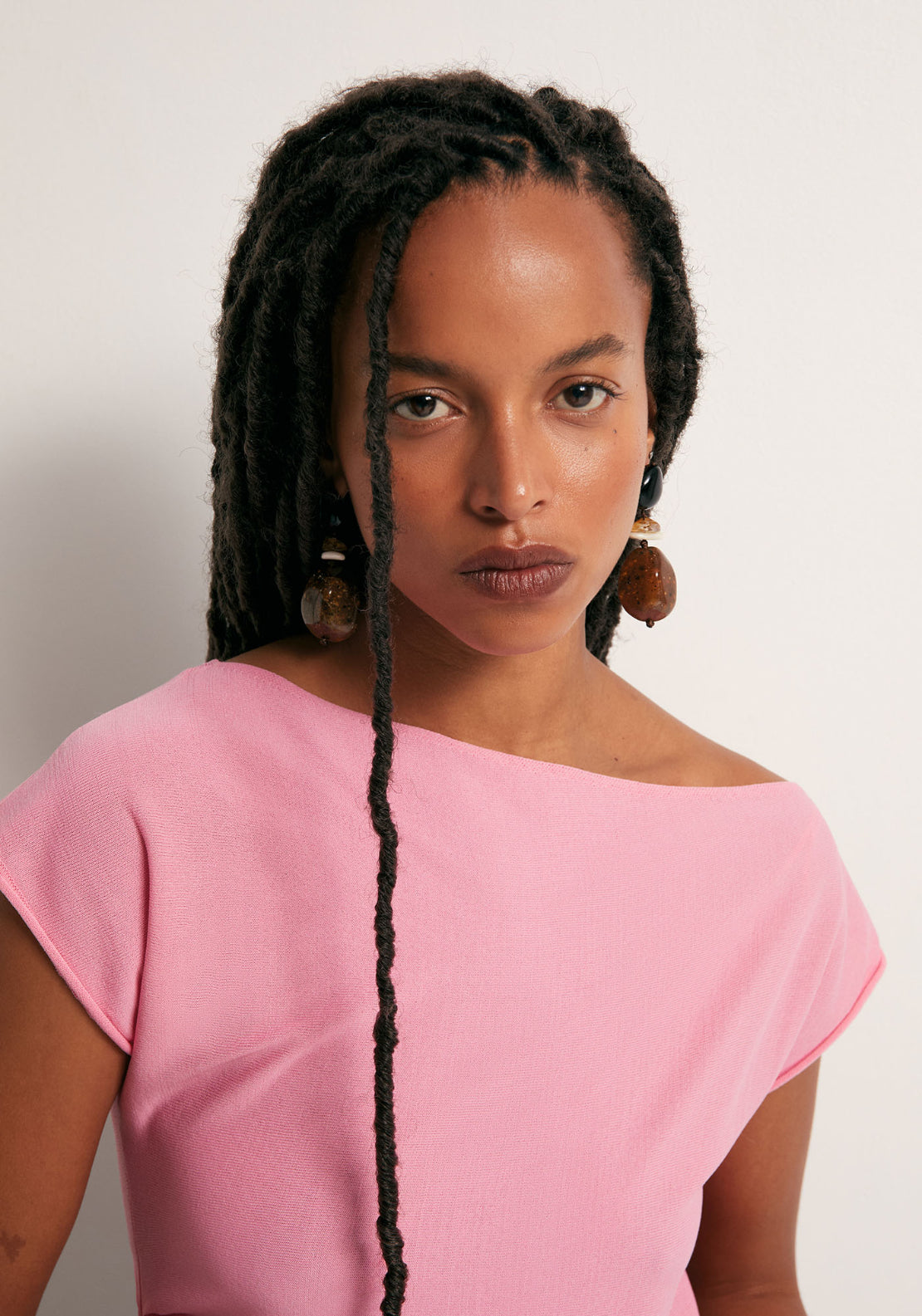 Asymmetrical Pleat Top - Pink