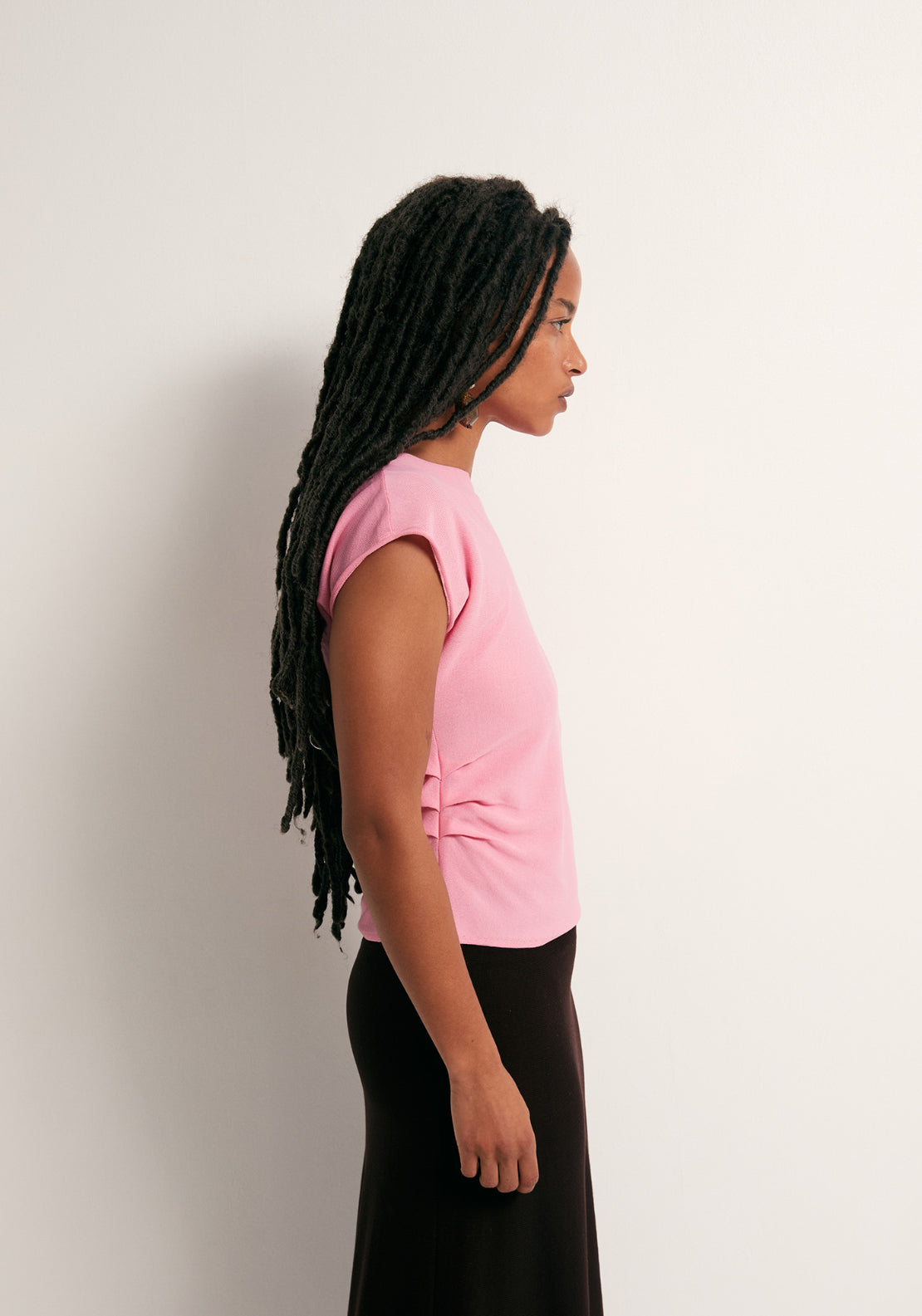 Asymmetrical Pleat Top - Pink