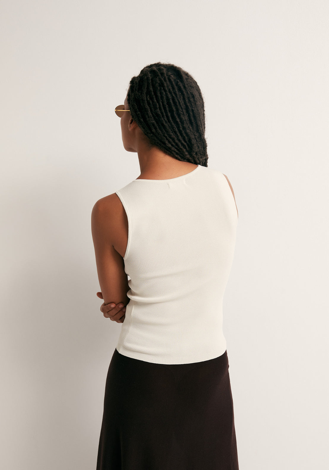 Metallic Hardware Top - White