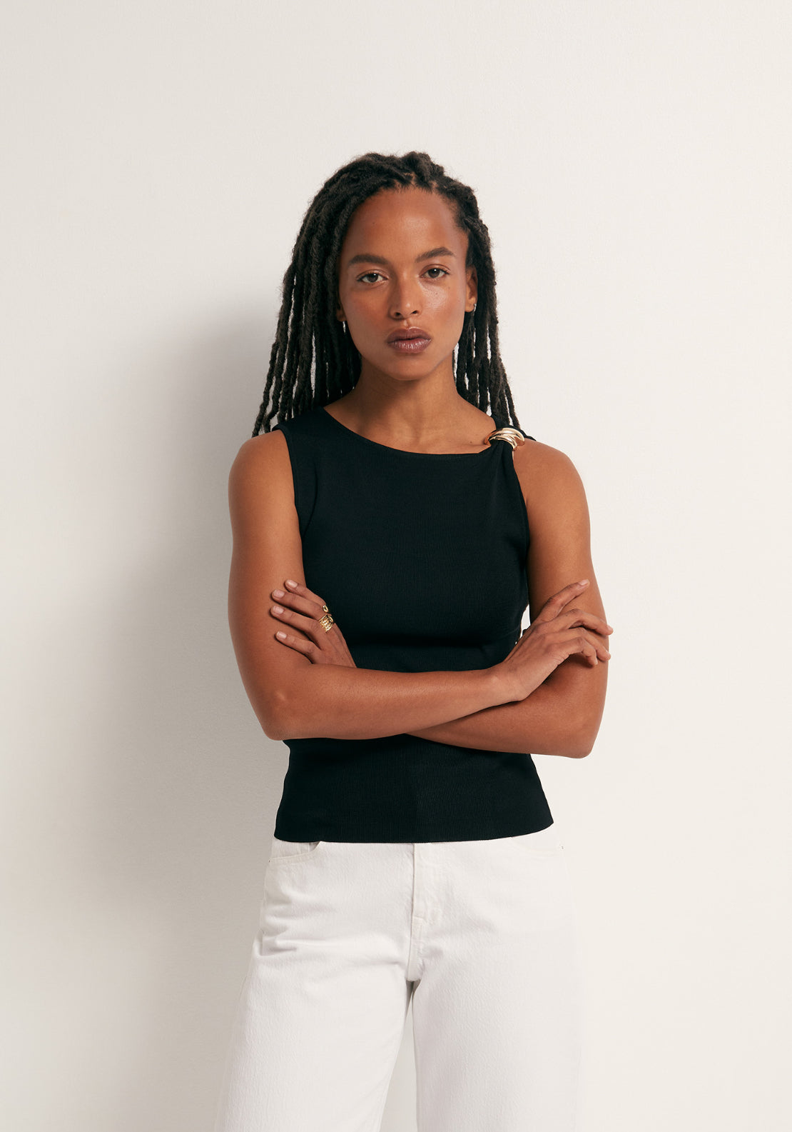 Metallic Hardware Top - Black