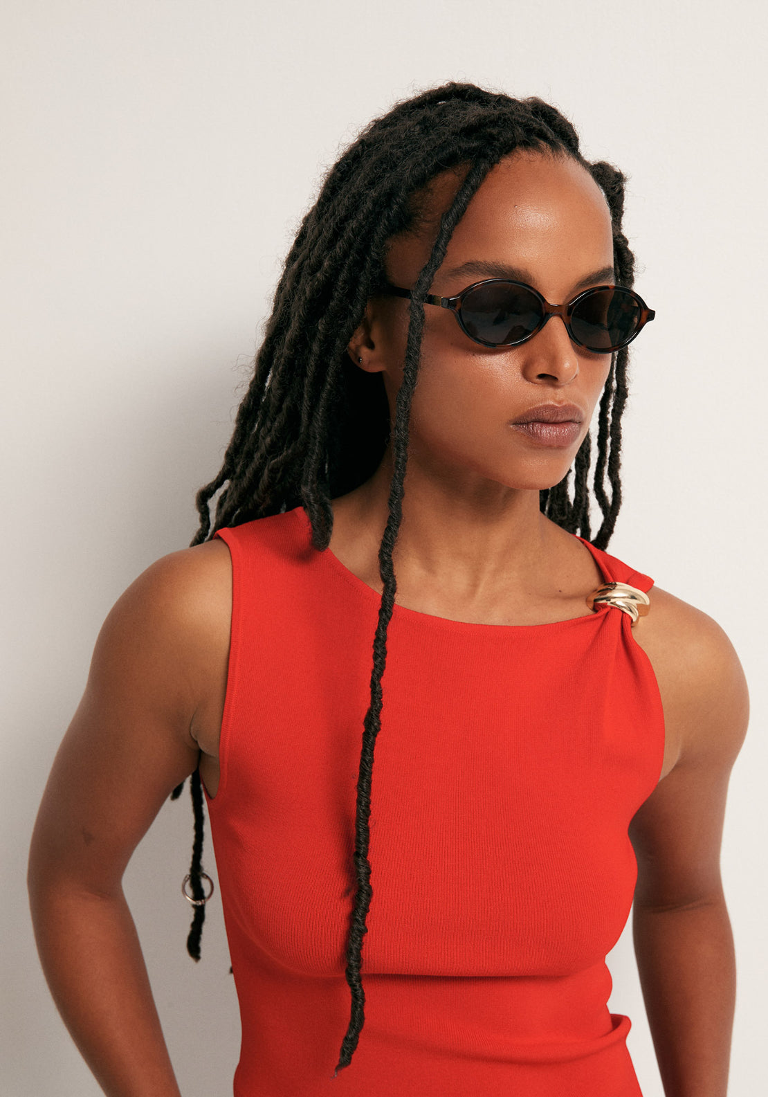 Metallic Hardware Top - Red