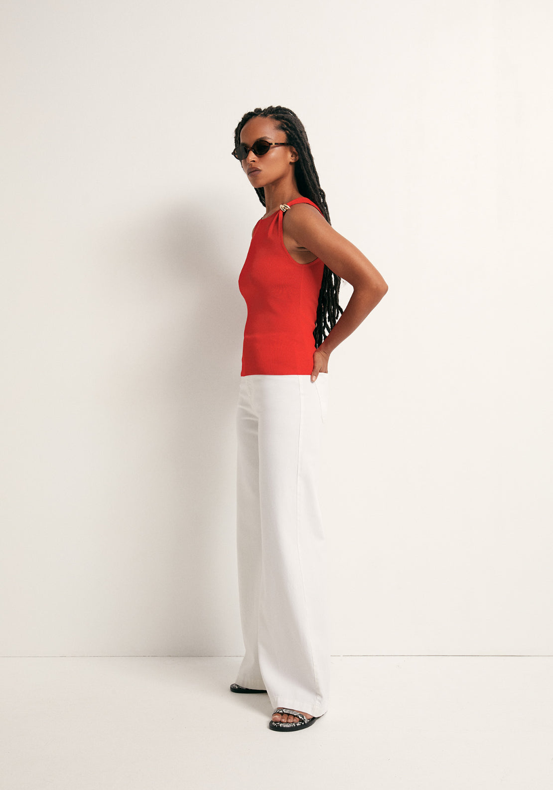 Metallic Hardware Top - Red