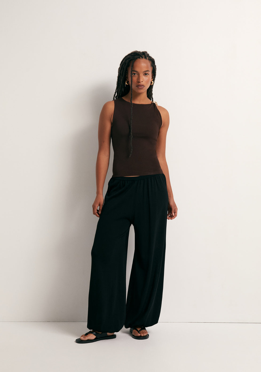 Metallic Hardware Top - Brown