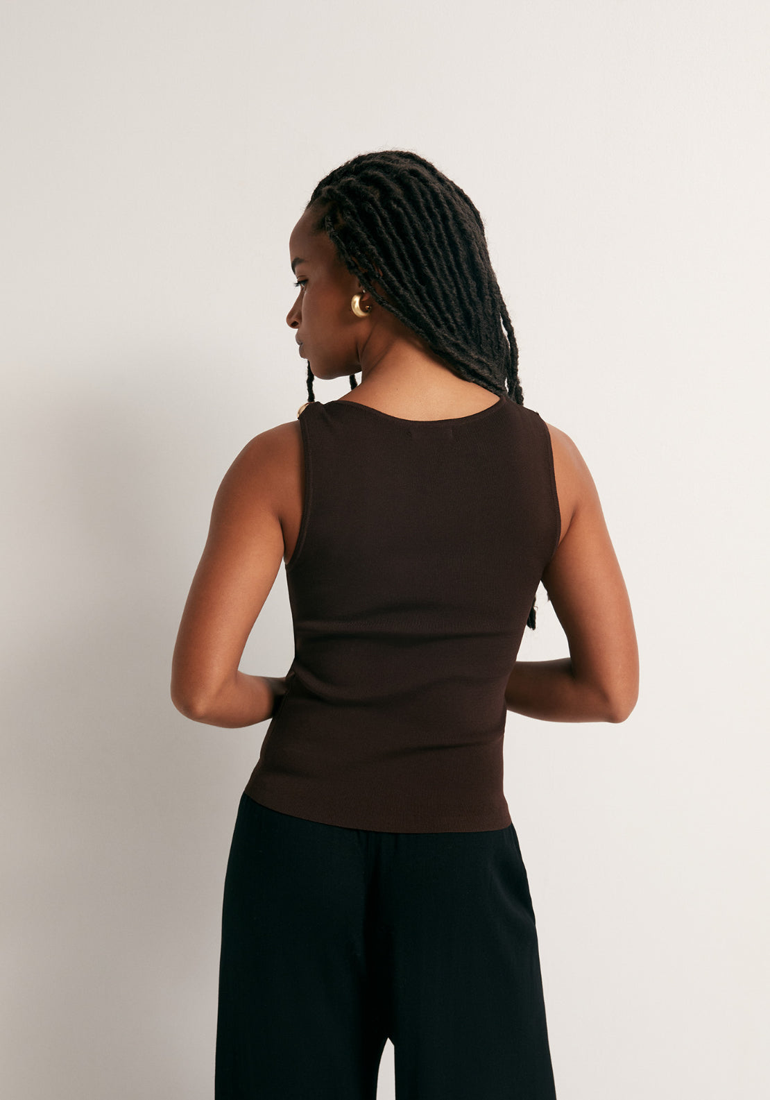 Metallic Hardware Top - Brown
