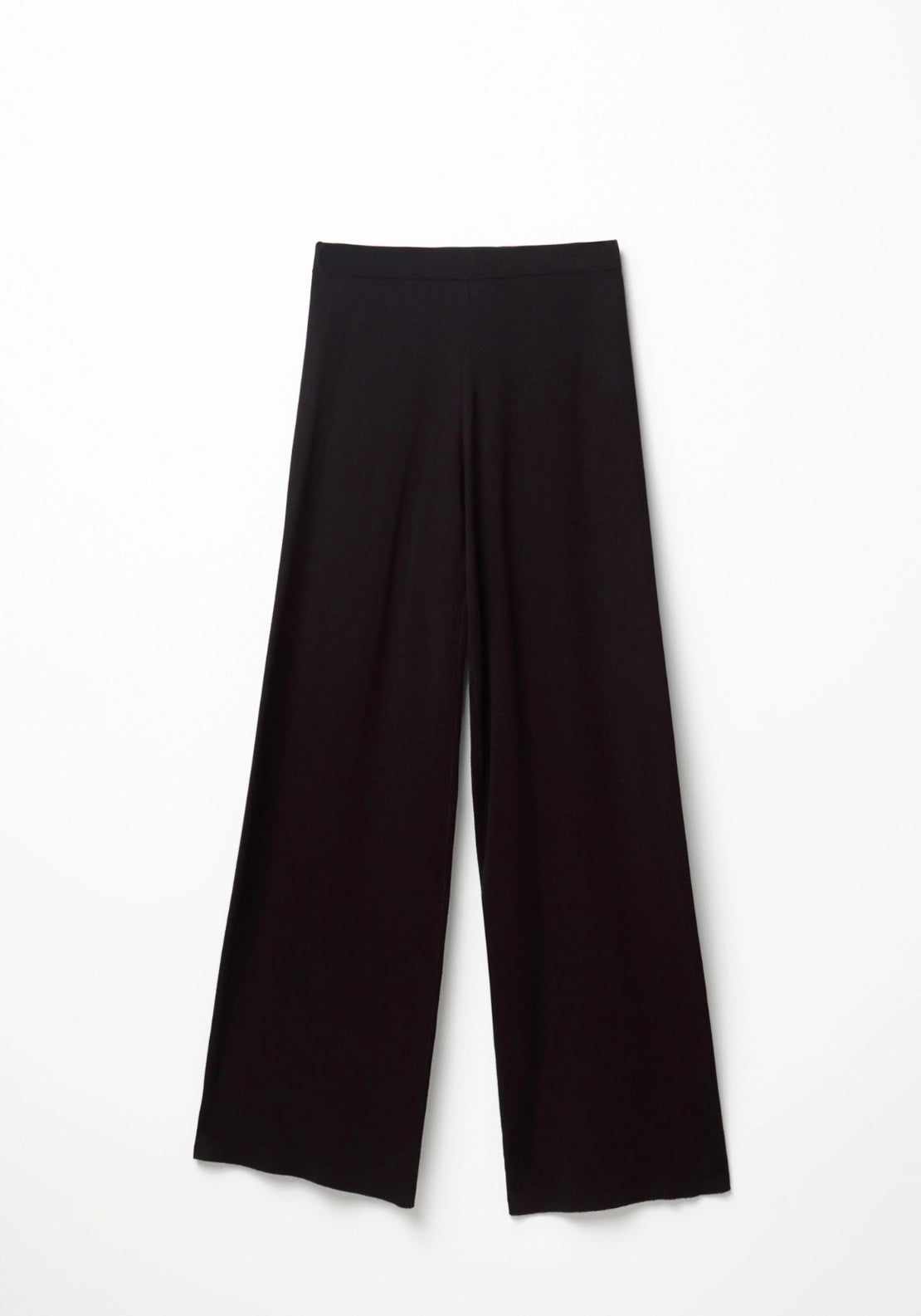Plain Knit Trousers - Black