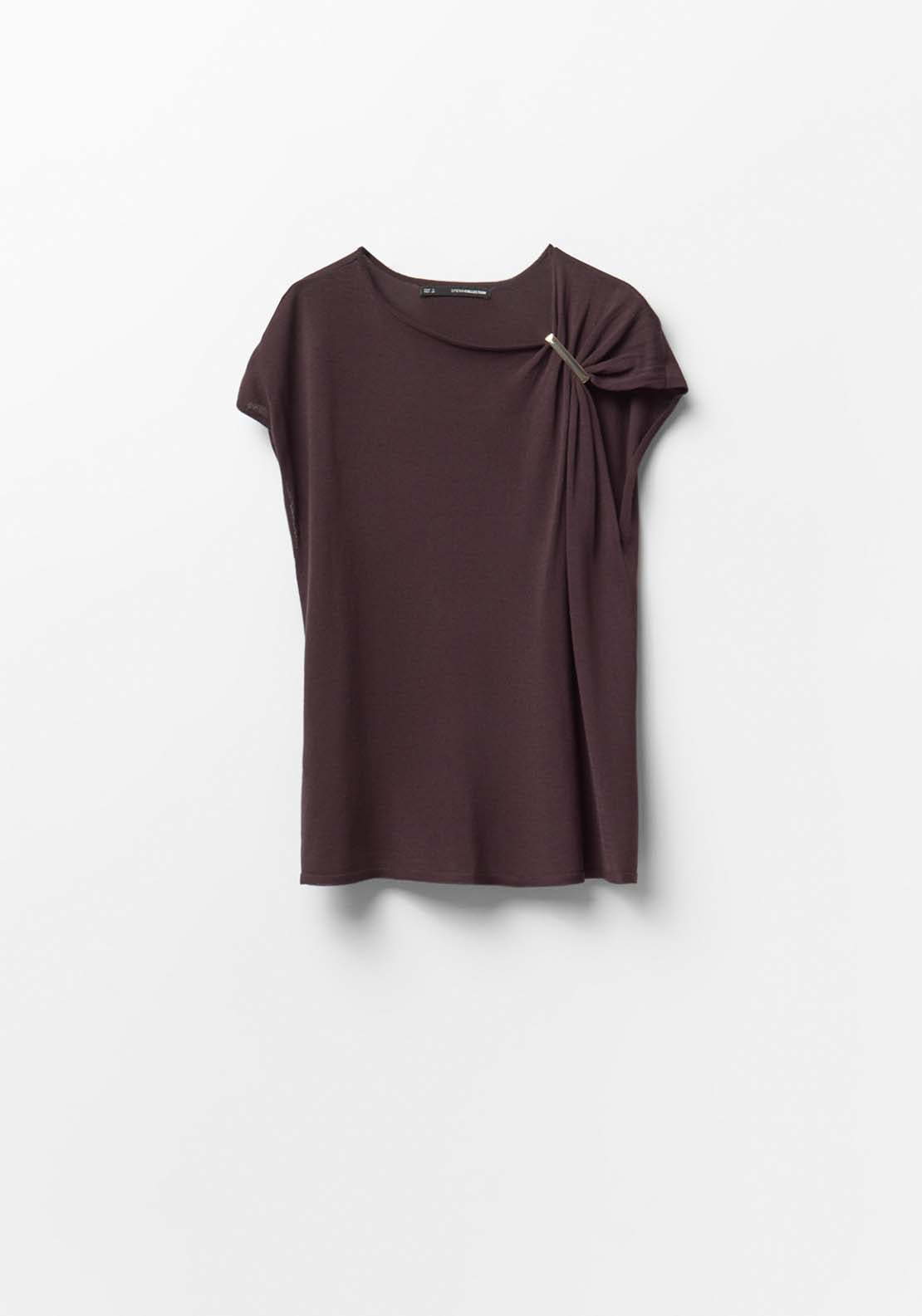 Shoulder Detail Top - Brown