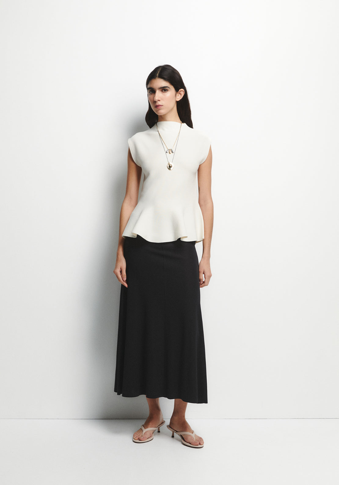 Peplum Knit Top - Cream