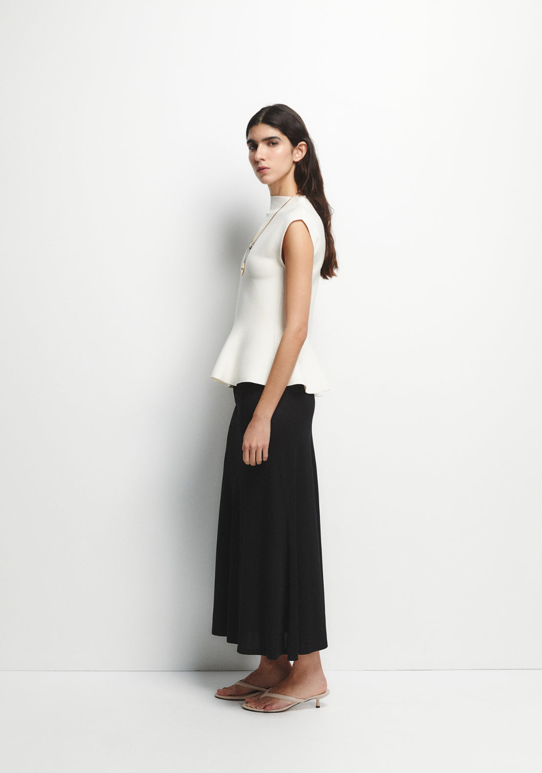 Peplum Knit Top - Cream