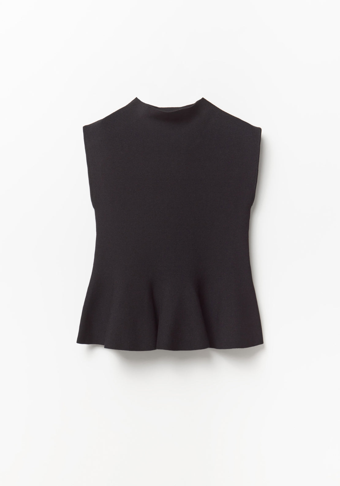 Peplum Knit Top - Black