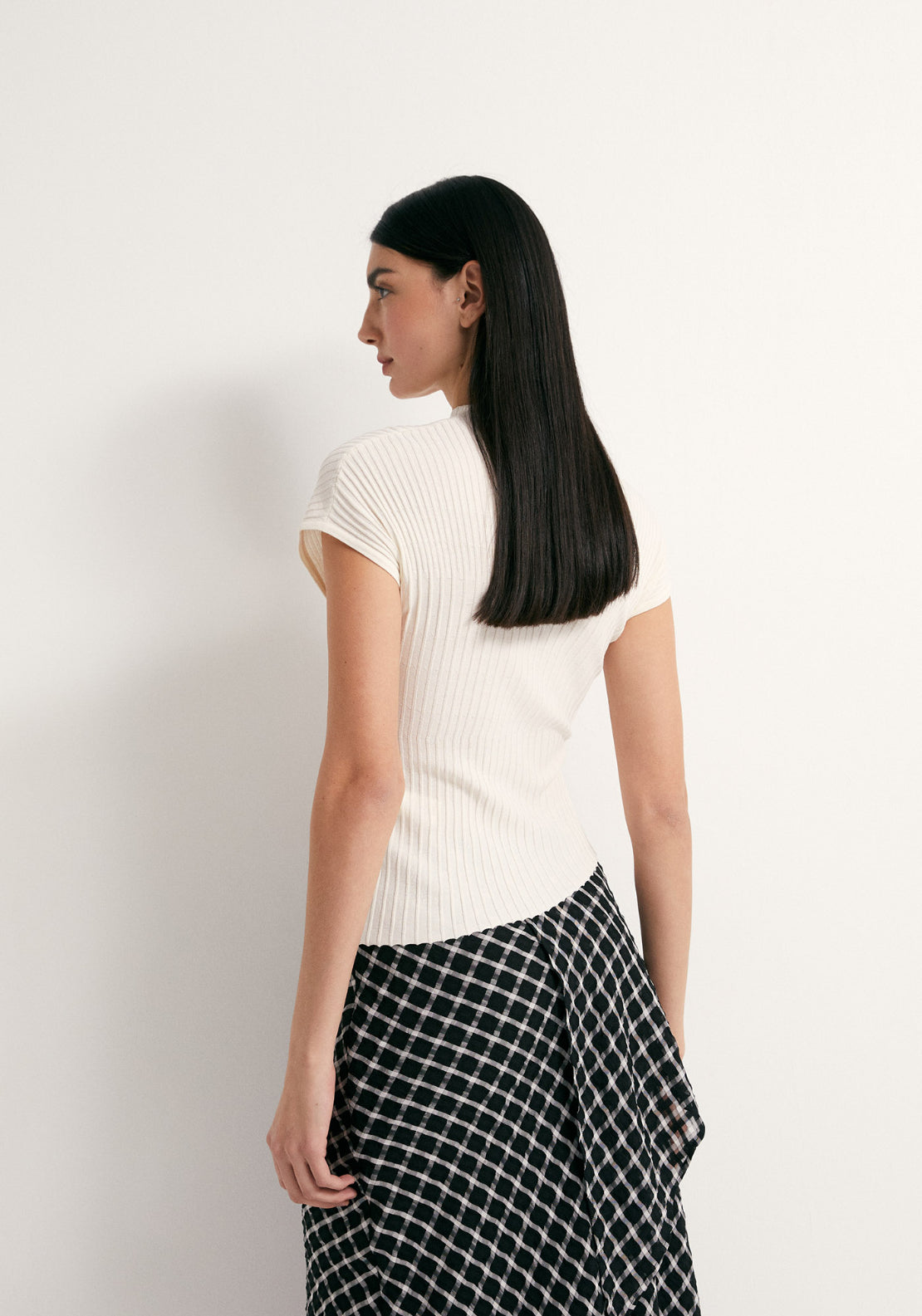 Ribbed Wrap Top - Ivory