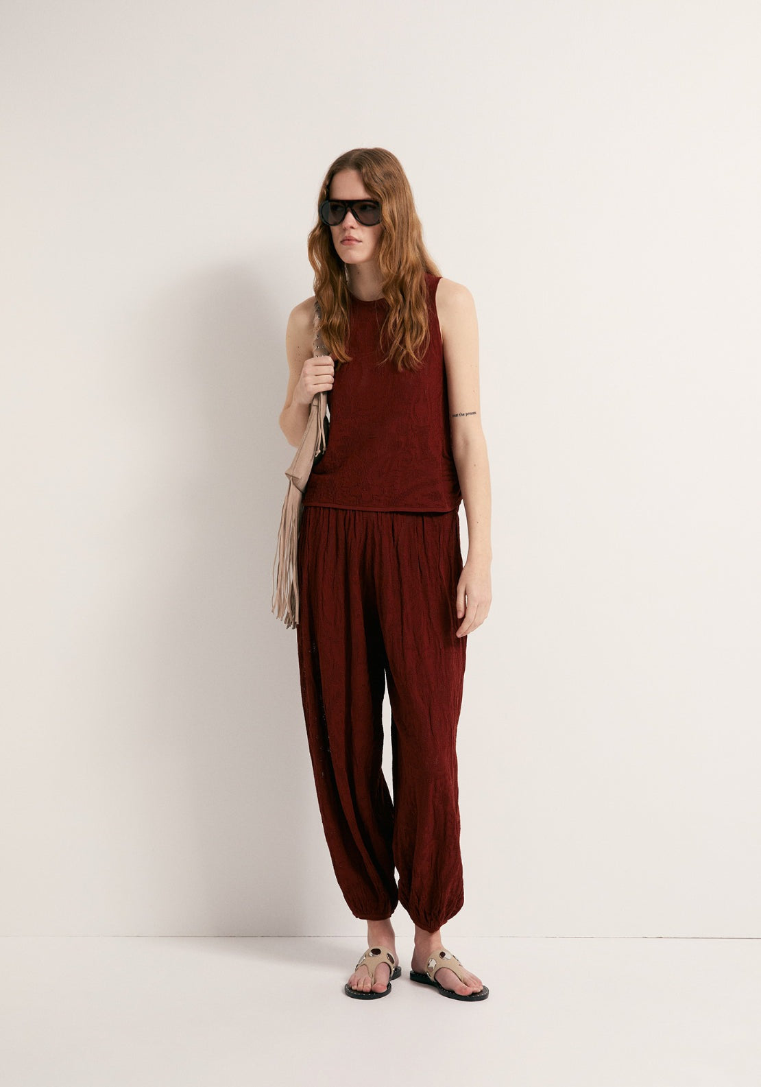 Openwork Halterneck Top - Red
