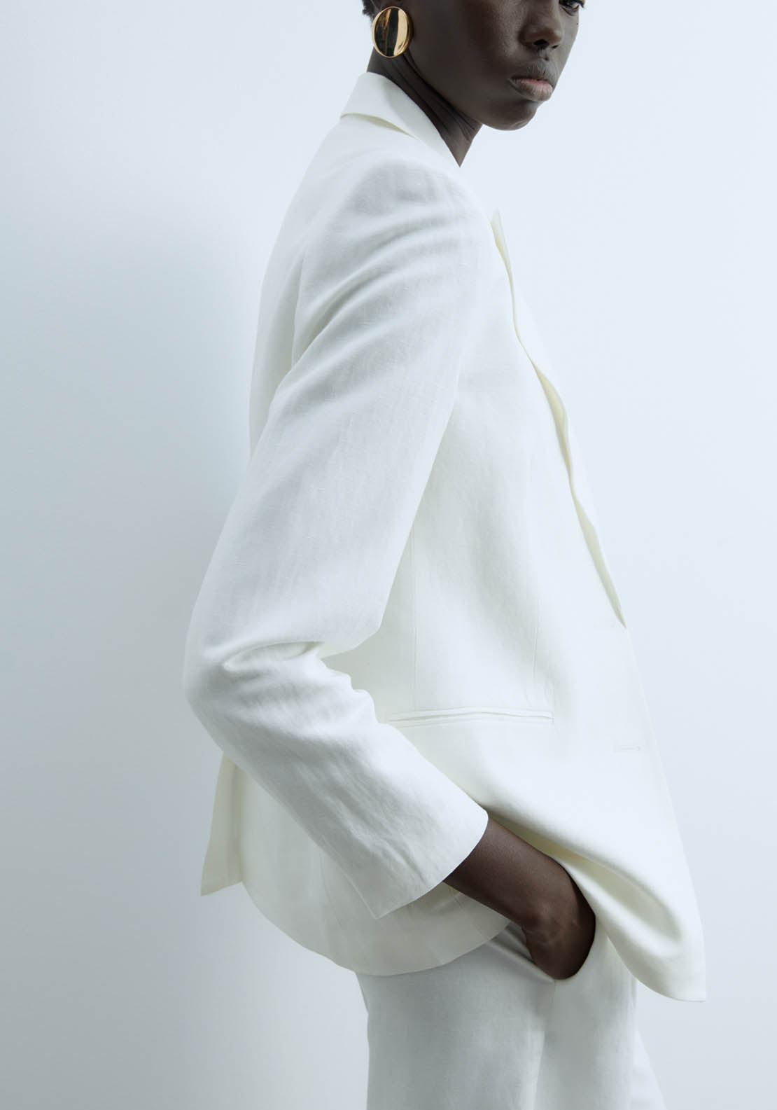 Sfera Linen Jacket - White 4 Shaws Department Stores