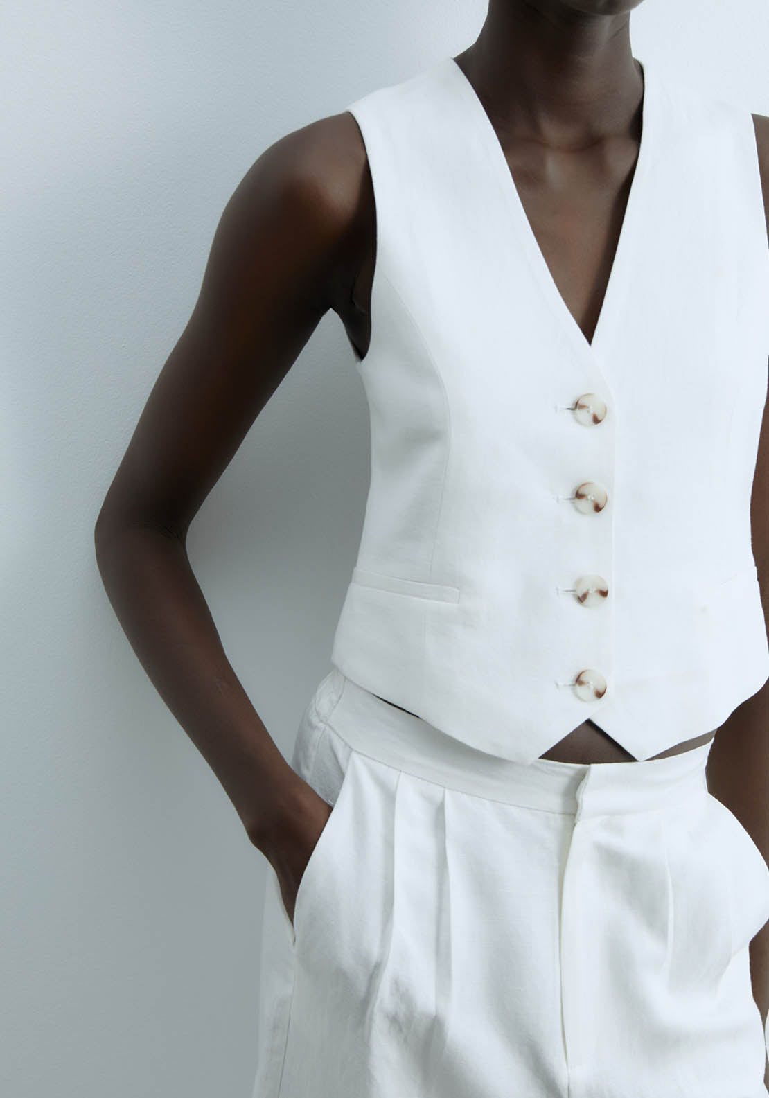 Sfera Plain Knit Top - White 2 Shaws Department Stores