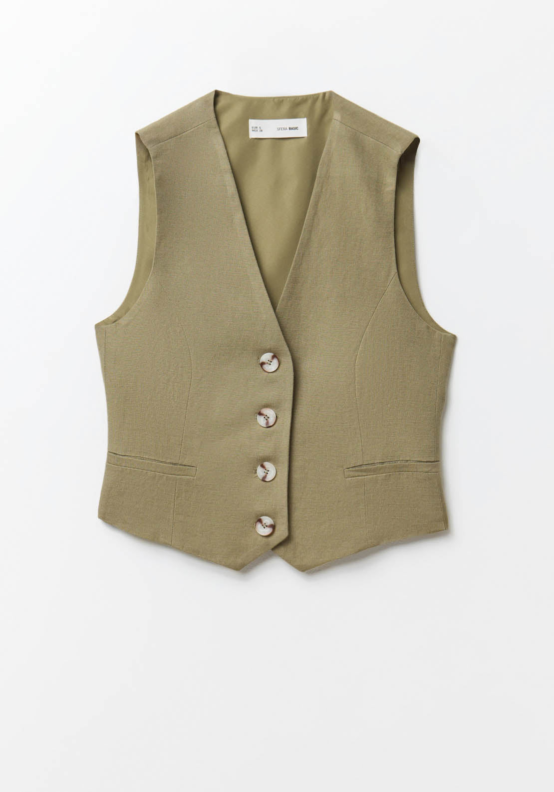 Sfera Plain Knit Top - Khaki 6 Shaws Department Stores