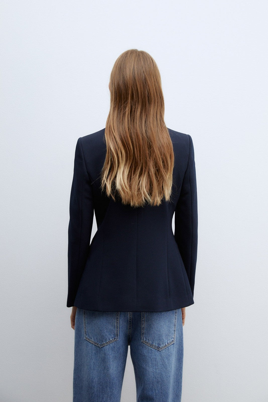 Sfera Piqué blazer - Navy 2 Shaws Department Stores