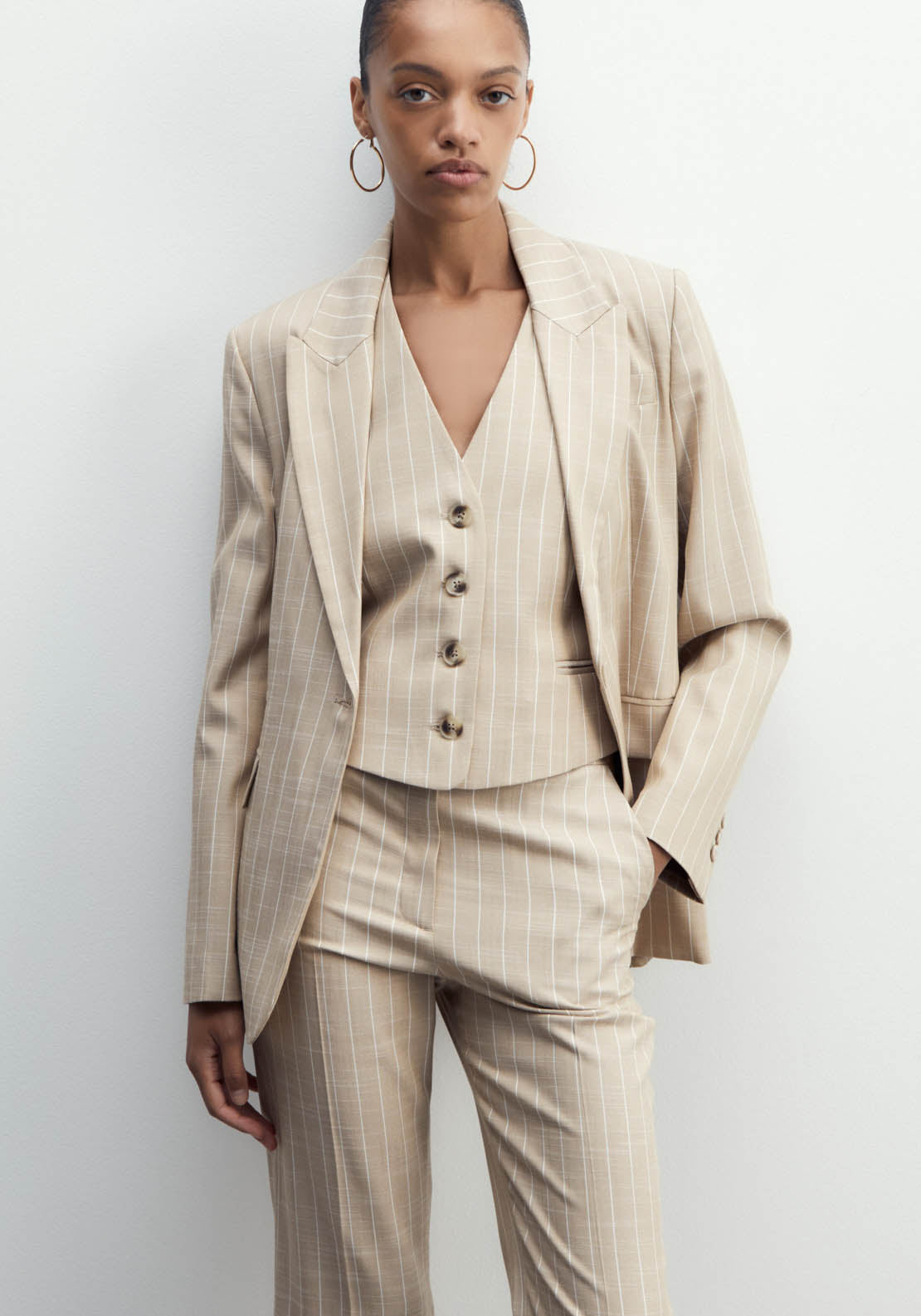 Sfera Stripes Jacket - Camel 2 Shaws Department Stores
