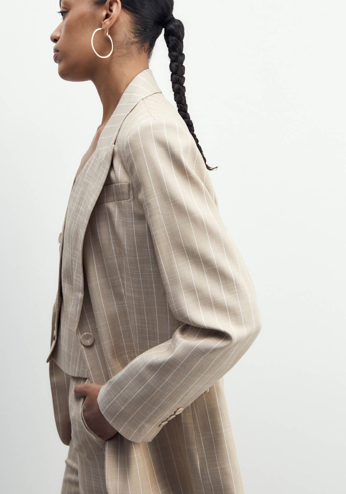 Sfera Stripes Jacket - Camel 4 Shaws Department Stores