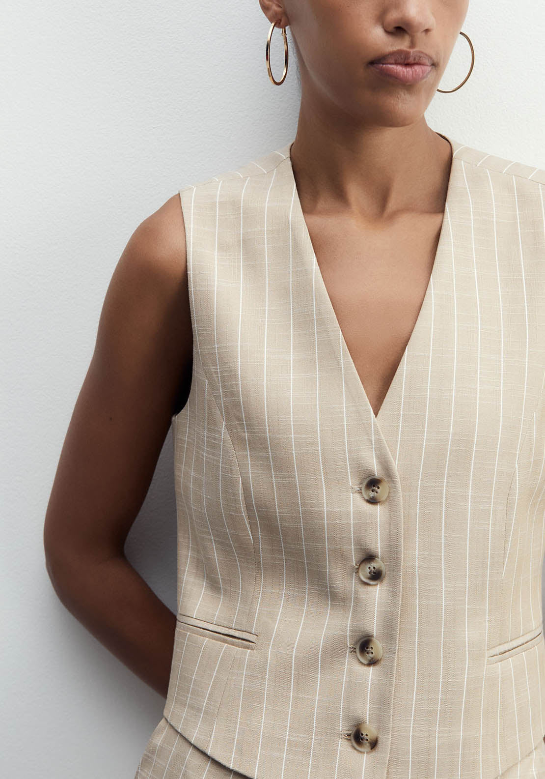Sfera Shoulder Pads Plain Top - Print Camel 2 Shaws Department Stores