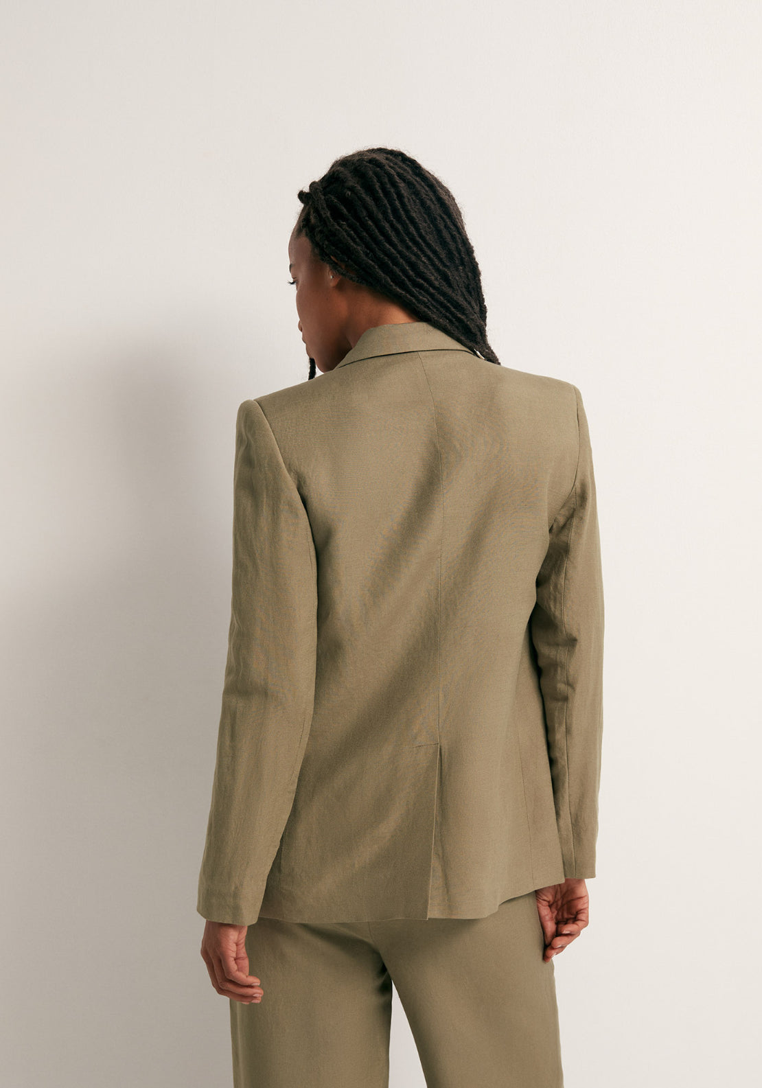 Double Breasted Linen Jacket - Beige