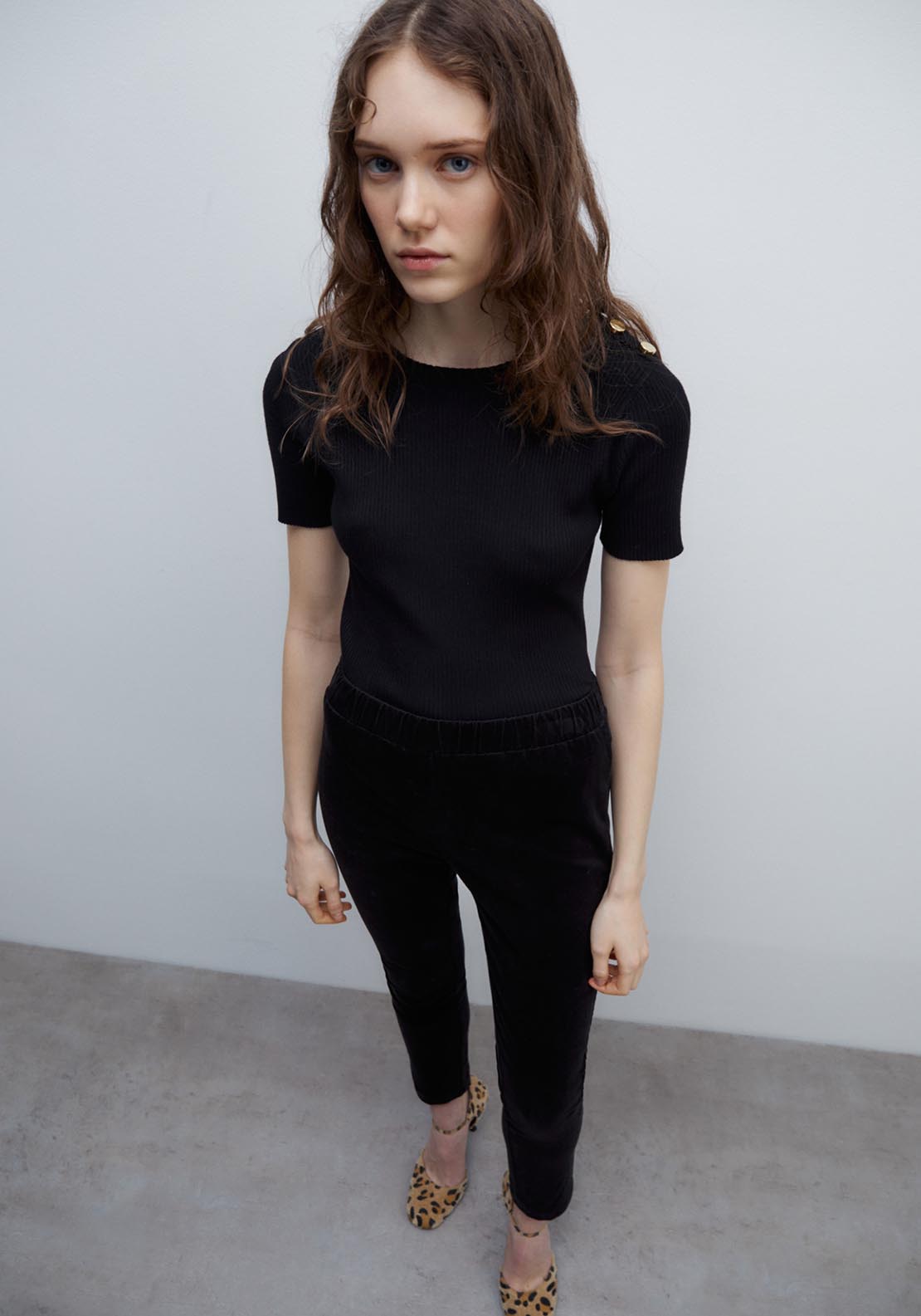 Sfera Micro-corduroy leggings - Black 5 Shaws Department Stores