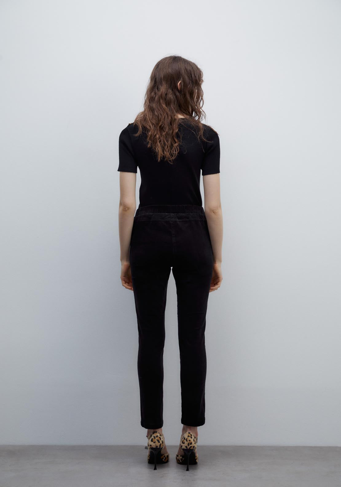 Sfera Micro-corduroy leggings - Black 3 Shaws Department Stores