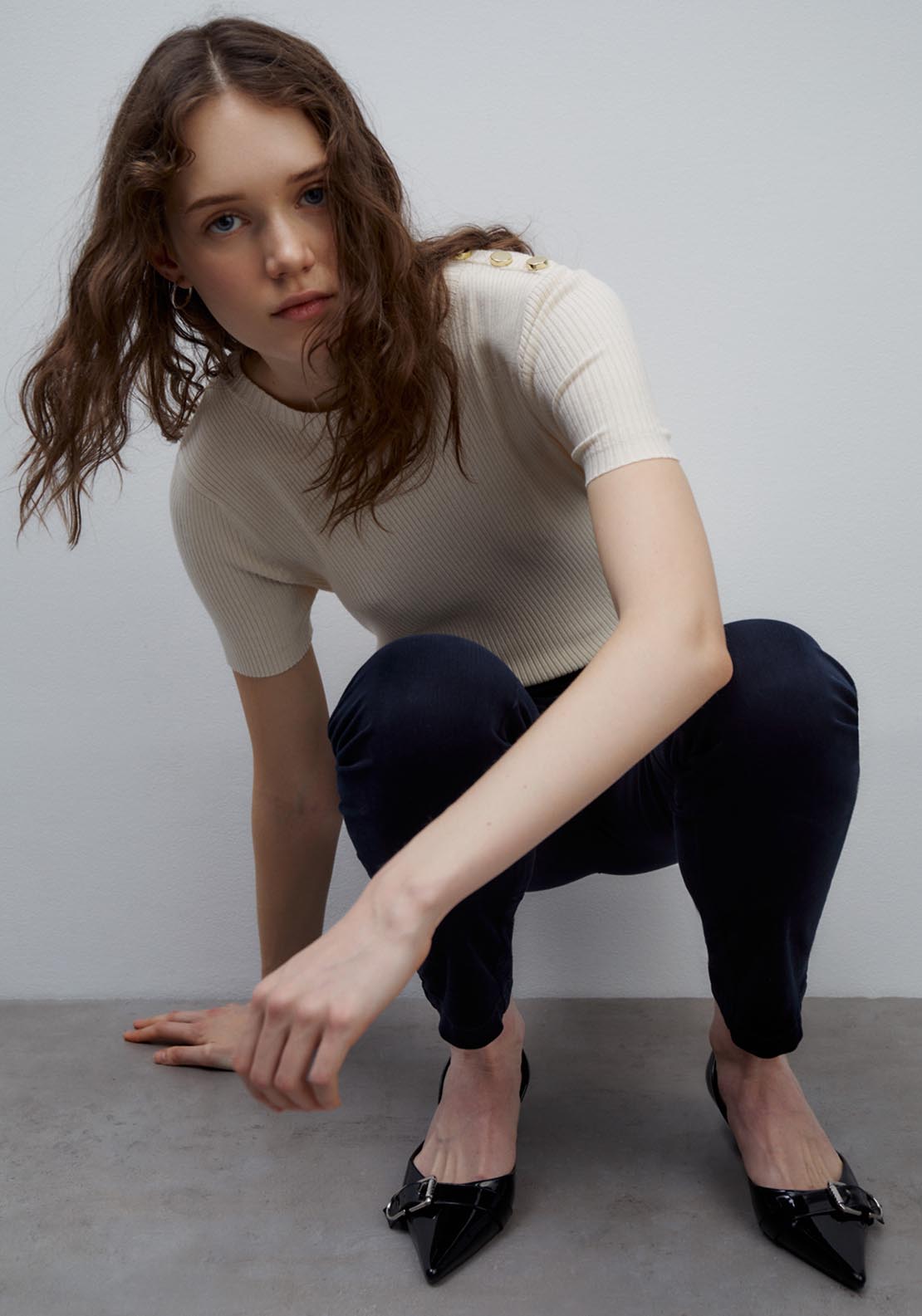 Sfera Micro-corduroy leggings - Navy 4 Shaws Department Stores