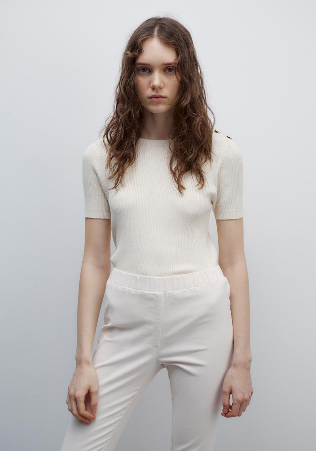 Sfera Micro-corduroy leggings - Off White 6 Shaws Department Stores