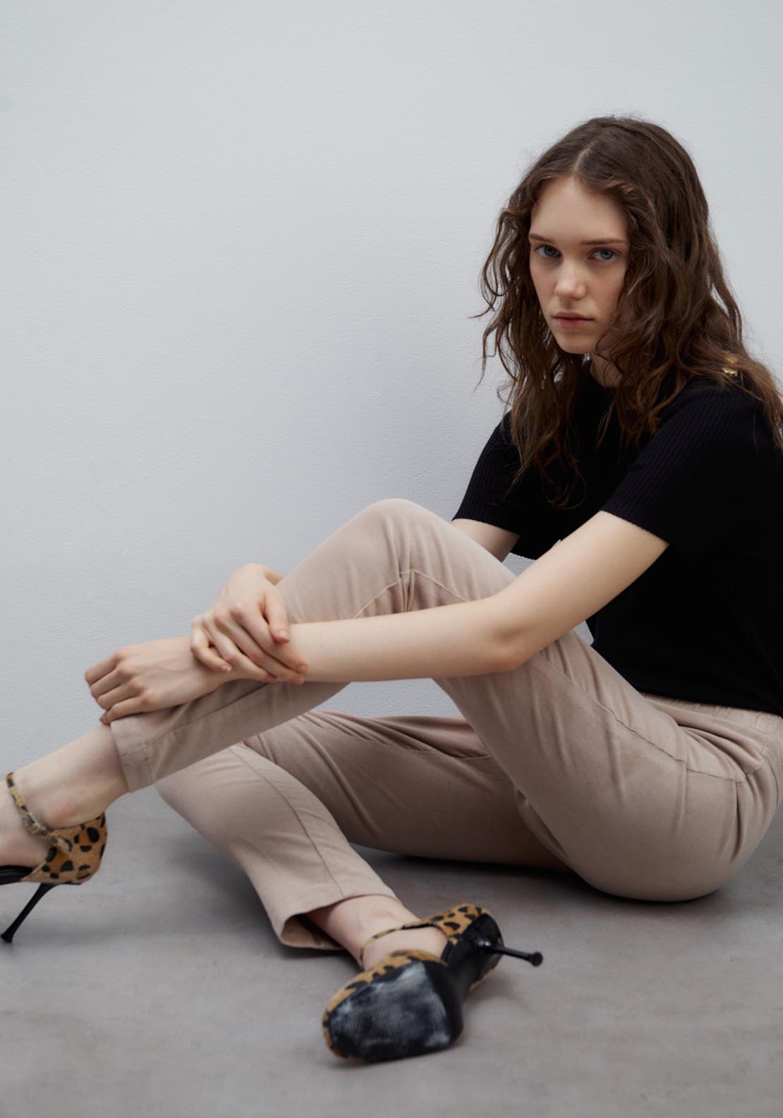 Sfera Micro-corduroy leggings - Ecru 6 Shaws Department Stores