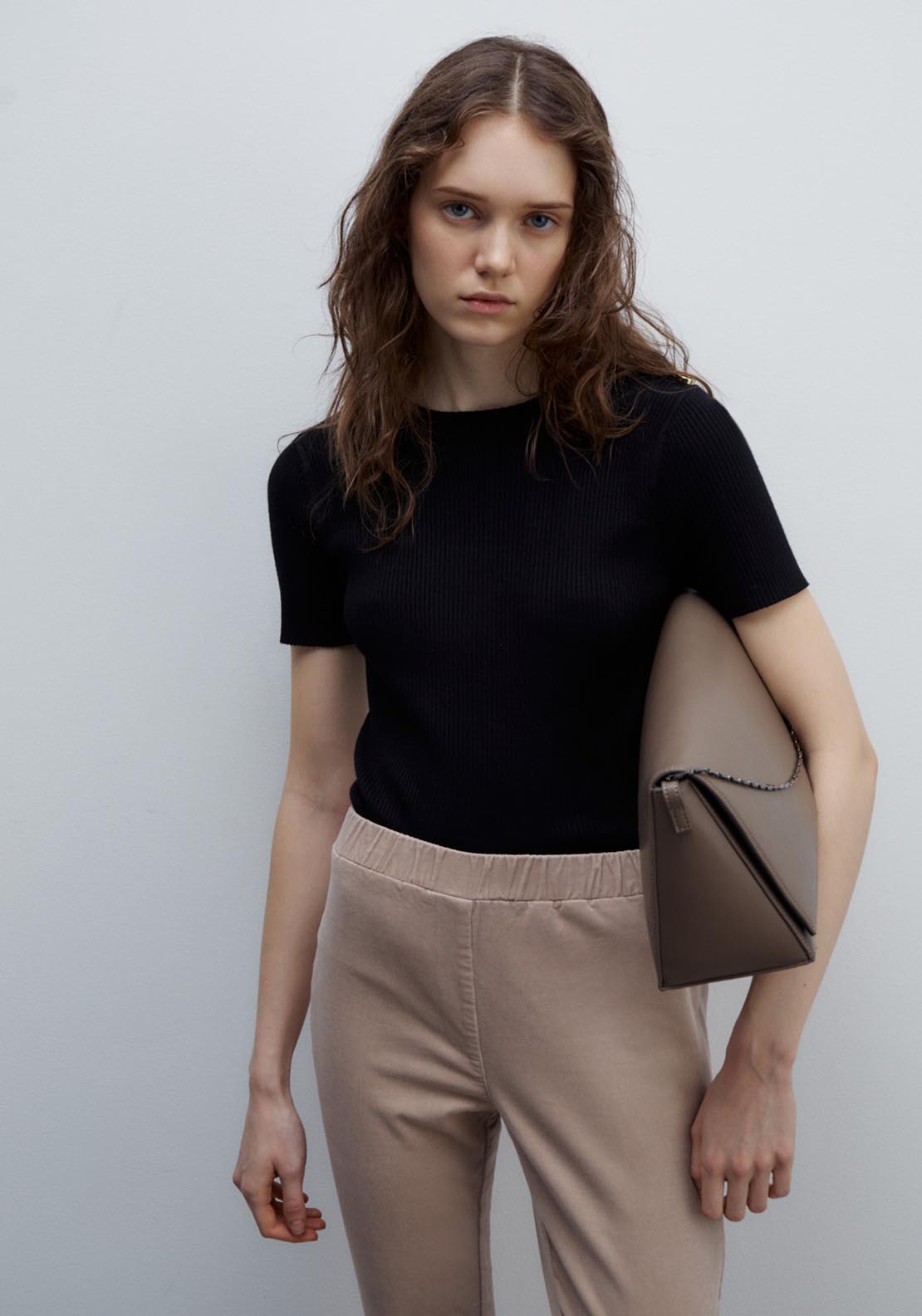 Sfera Micro-corduroy leggings - Ecru 3 Shaws Department Stores