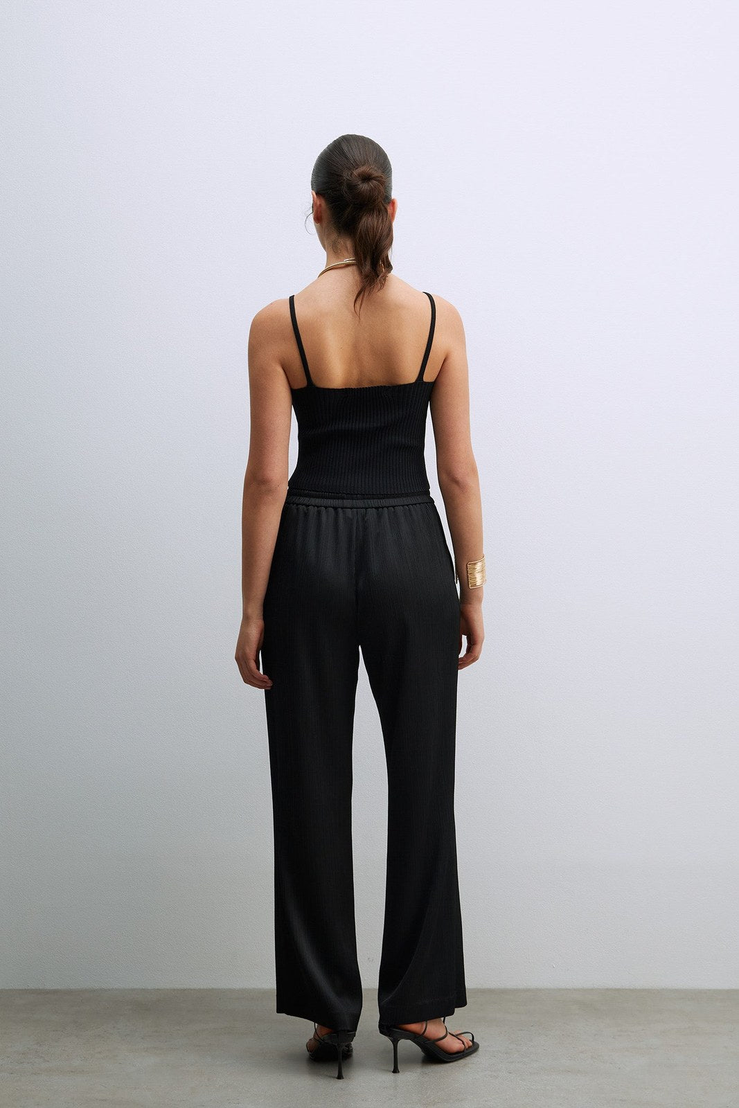 Sfera Fluid Trousers W Elastic Waist - Black 3 Shaws Department Stores
