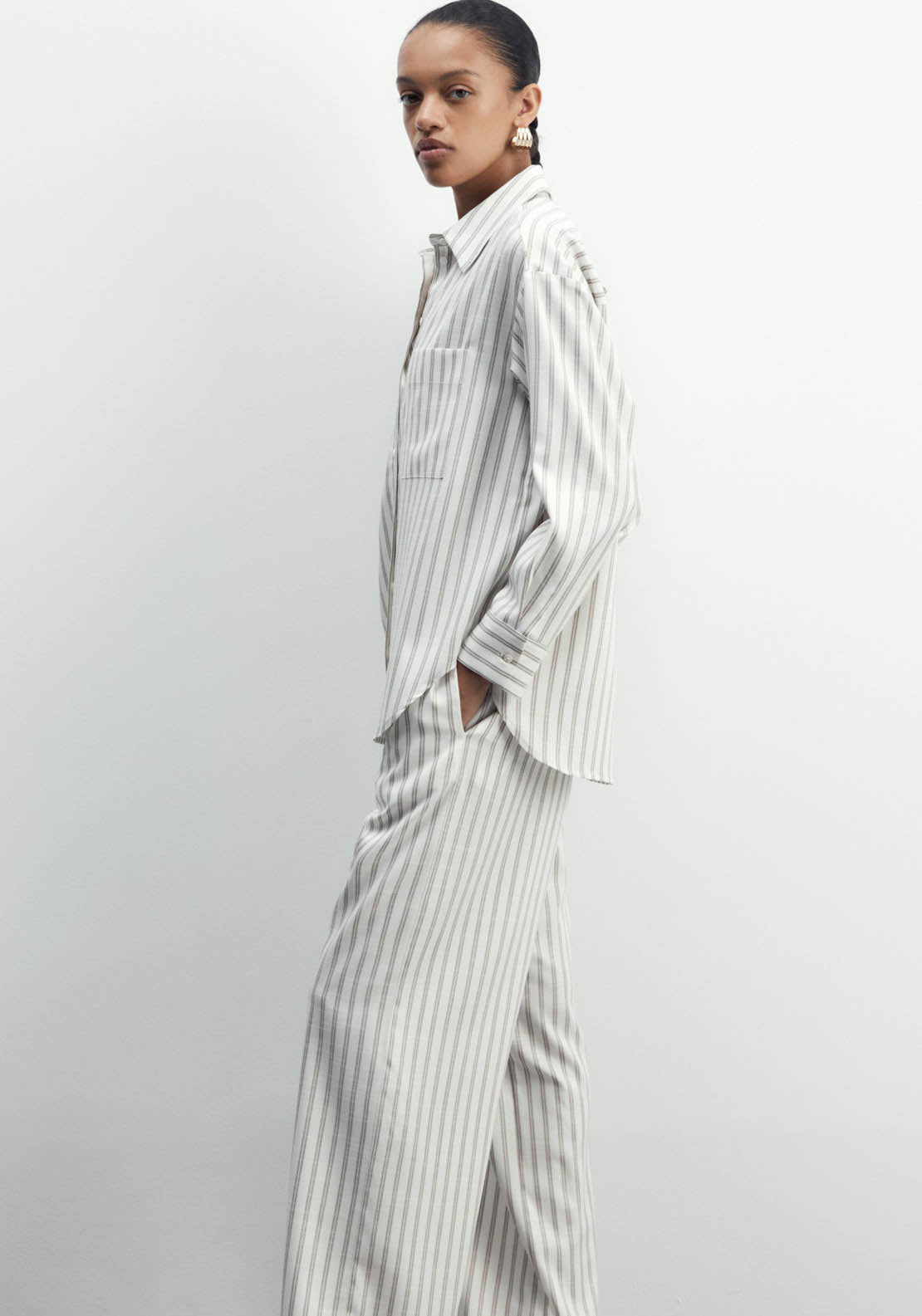 Sfera Striped Trousers - Camel 3 Shaws Department Stores