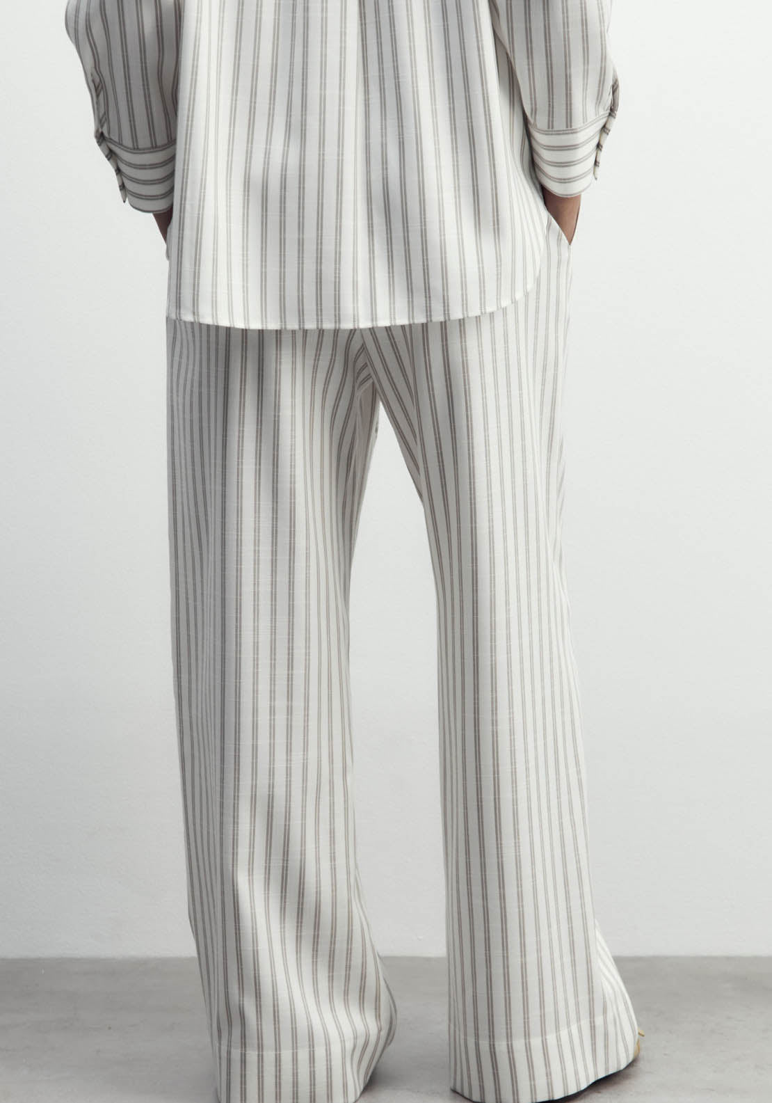 Sfera Striped Trousers - Camel 5 Shaws Department Stores