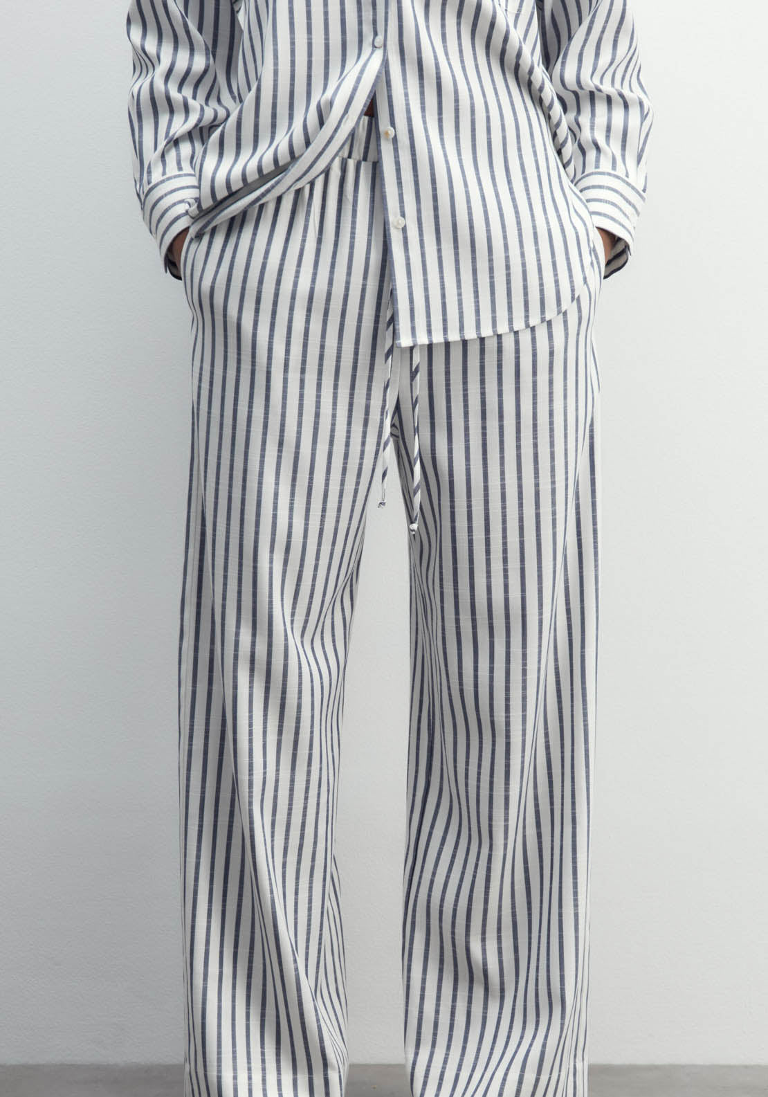 Sfera Striped Trousers - Navy 2 Shaws Department Stores