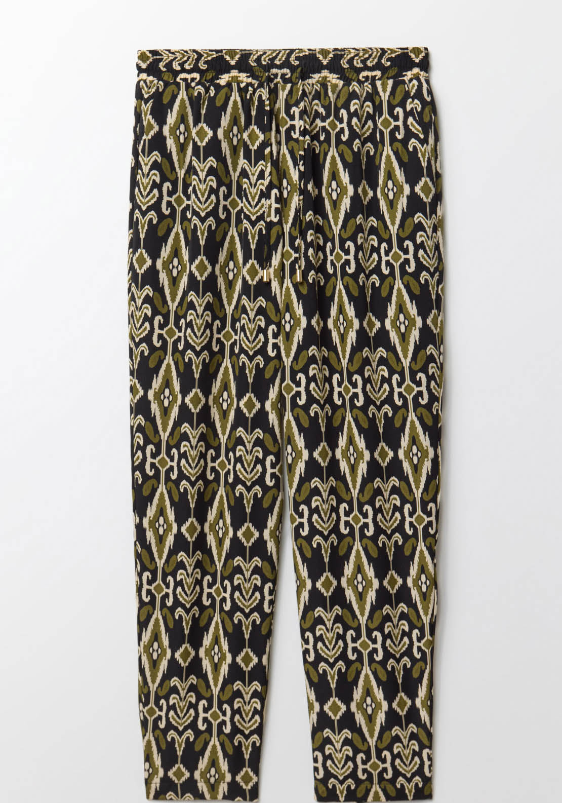 Sfera Printed Loose-Fit Trousers - Green 6 Shaws Department Stores