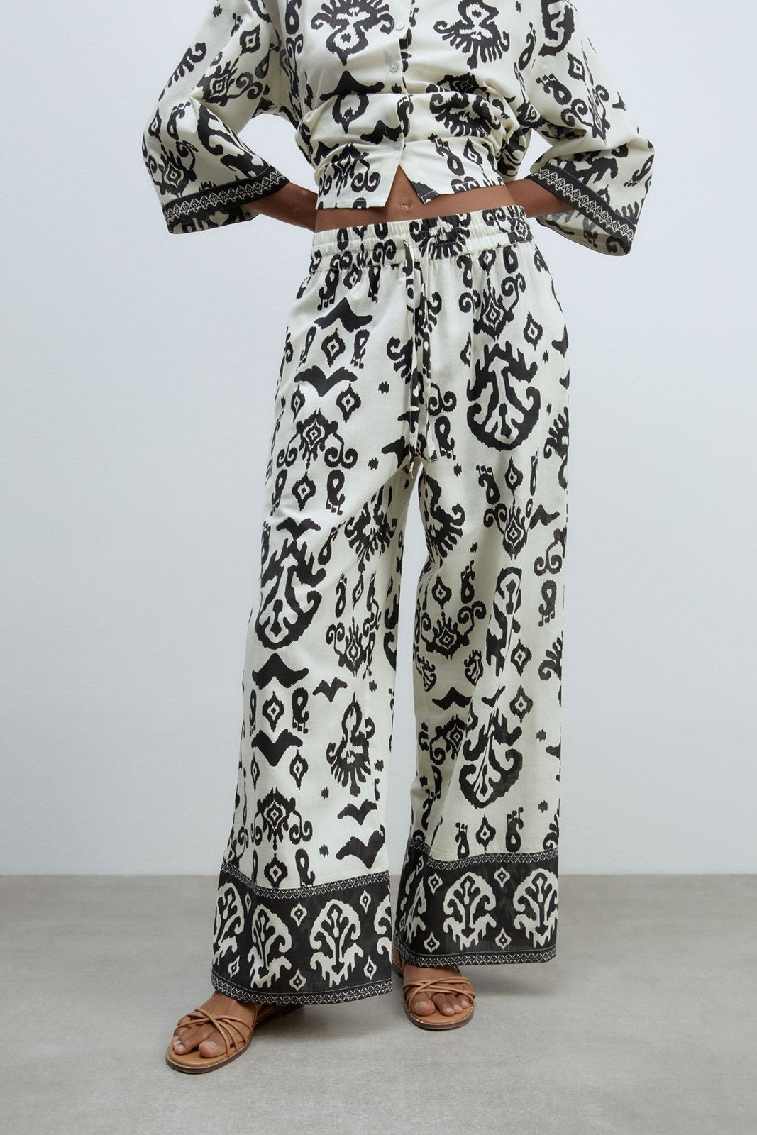 Sfera Printed trousers - Print Black 4 Shaws Department Stores