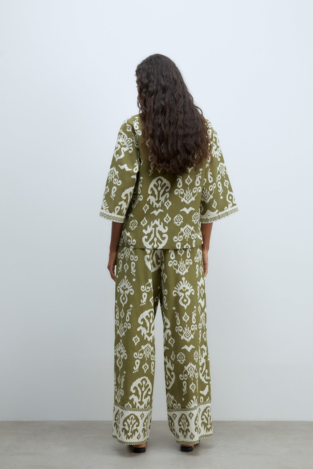 Sfera Printed trousers - Print Khaki 6 Shaws Department Stores