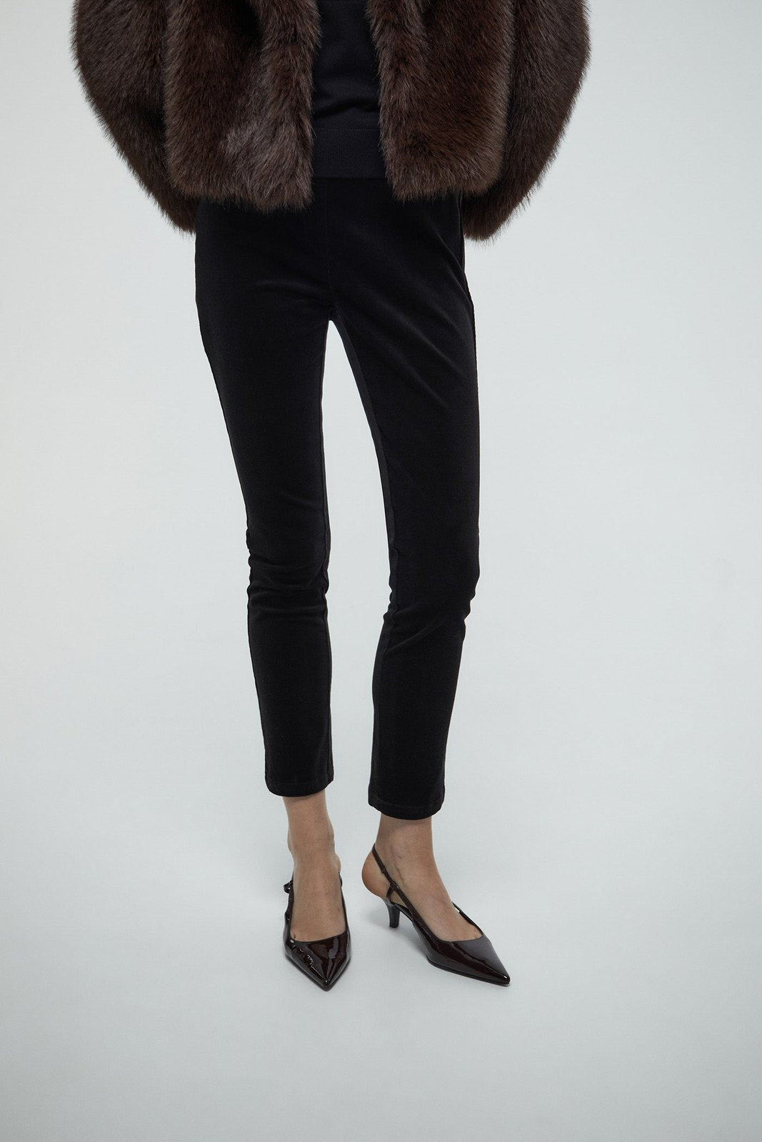 Micro Corduroy Leggings - Black