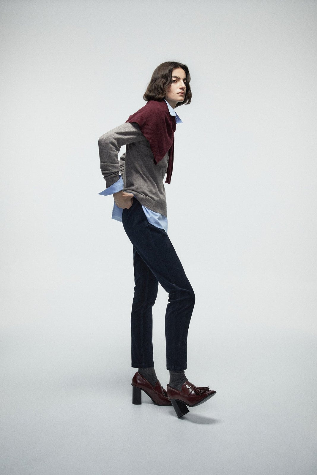 Micro Corduroy Leggings - Blue