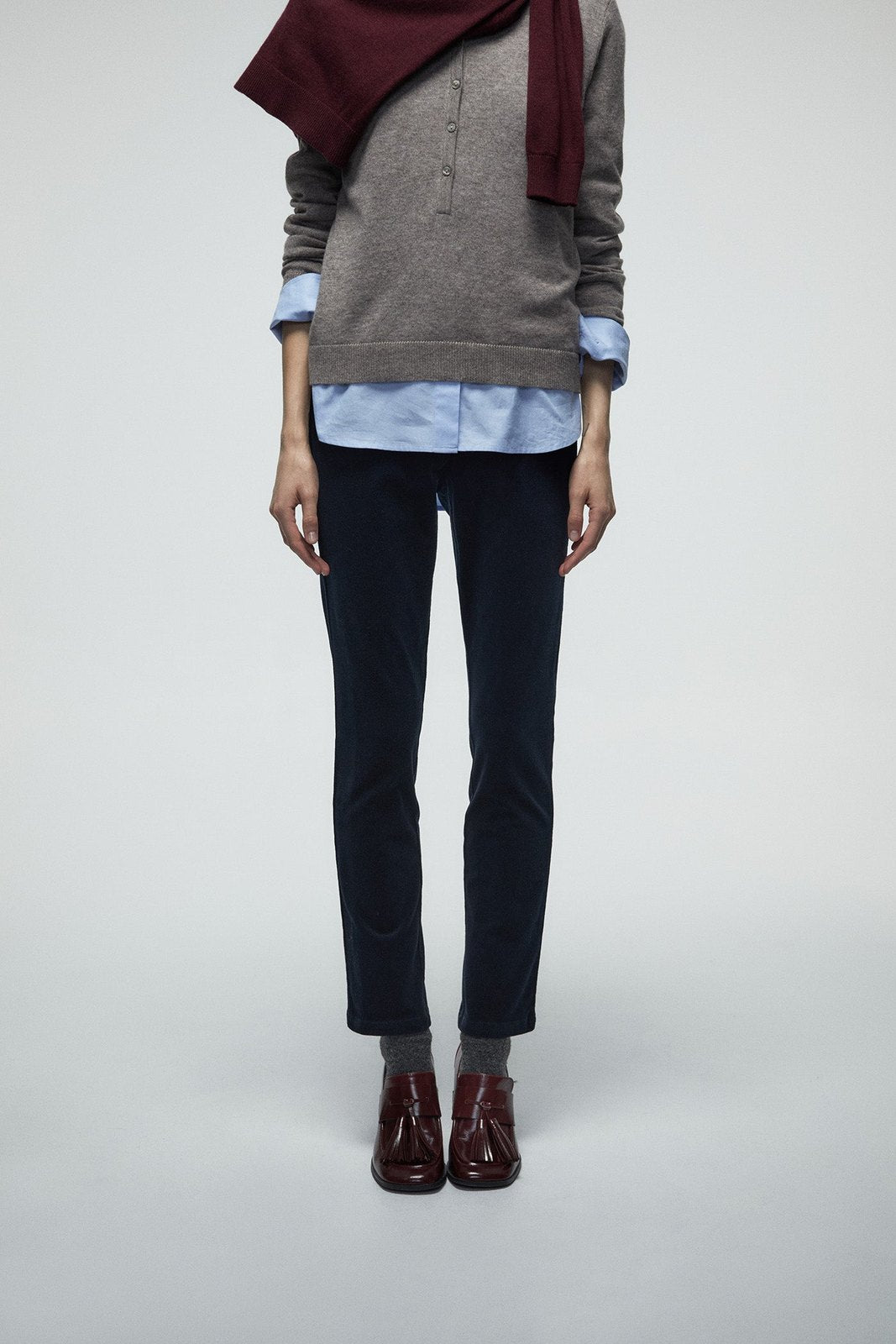 Micro Corduroy Leggings - Blue