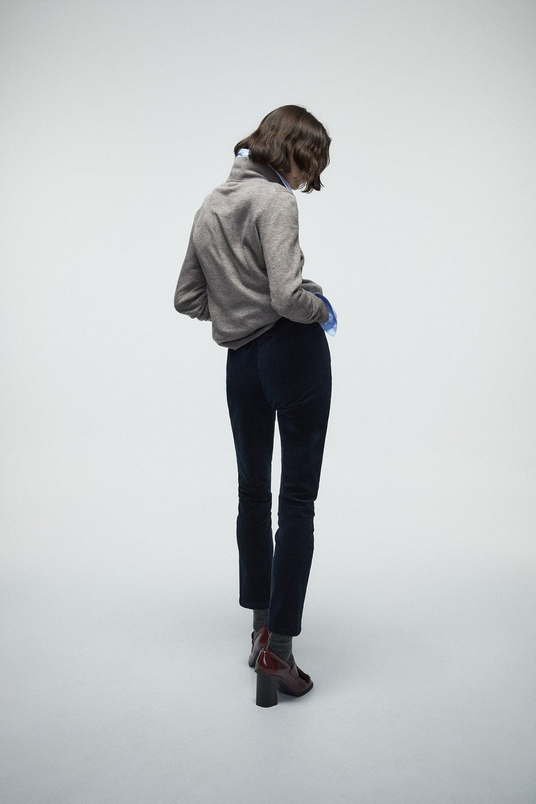 Micro Corduroy Leggings - Blue