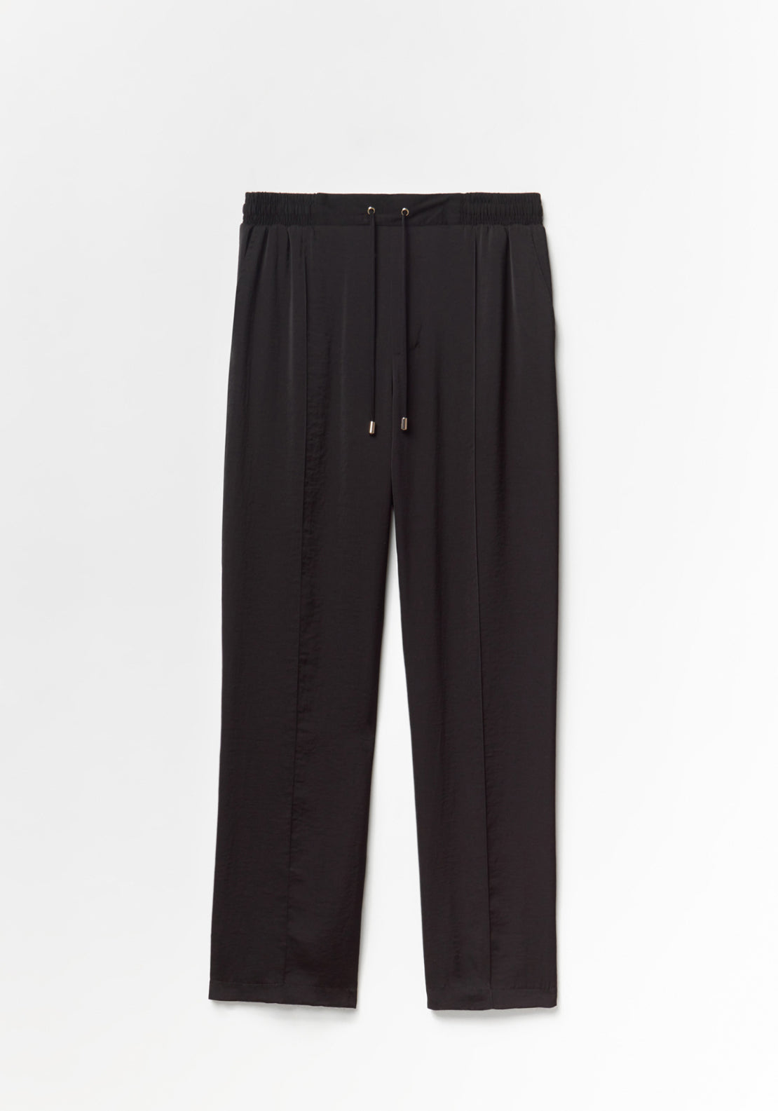 Plain Loose Fit Trousers - Black