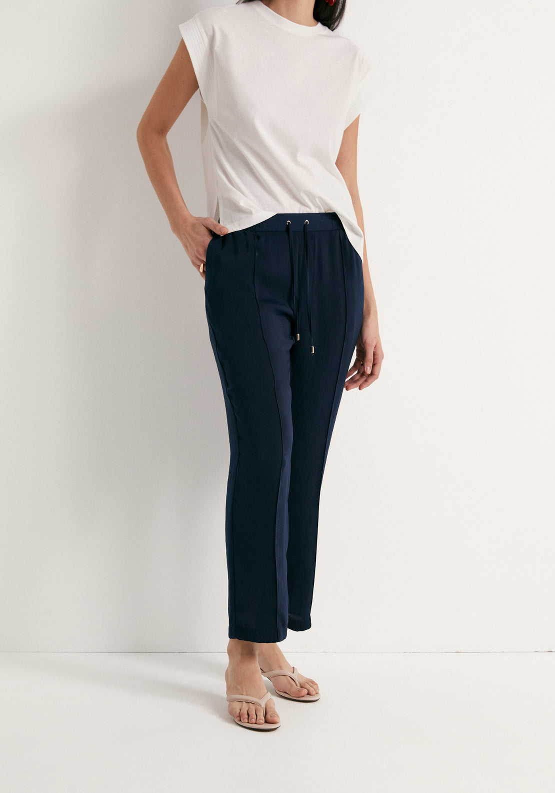 Elastic Loose Fit Trousers - Blue