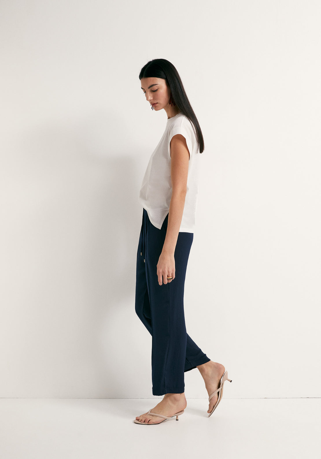 Elastic Loose Fit Trousers - Blue