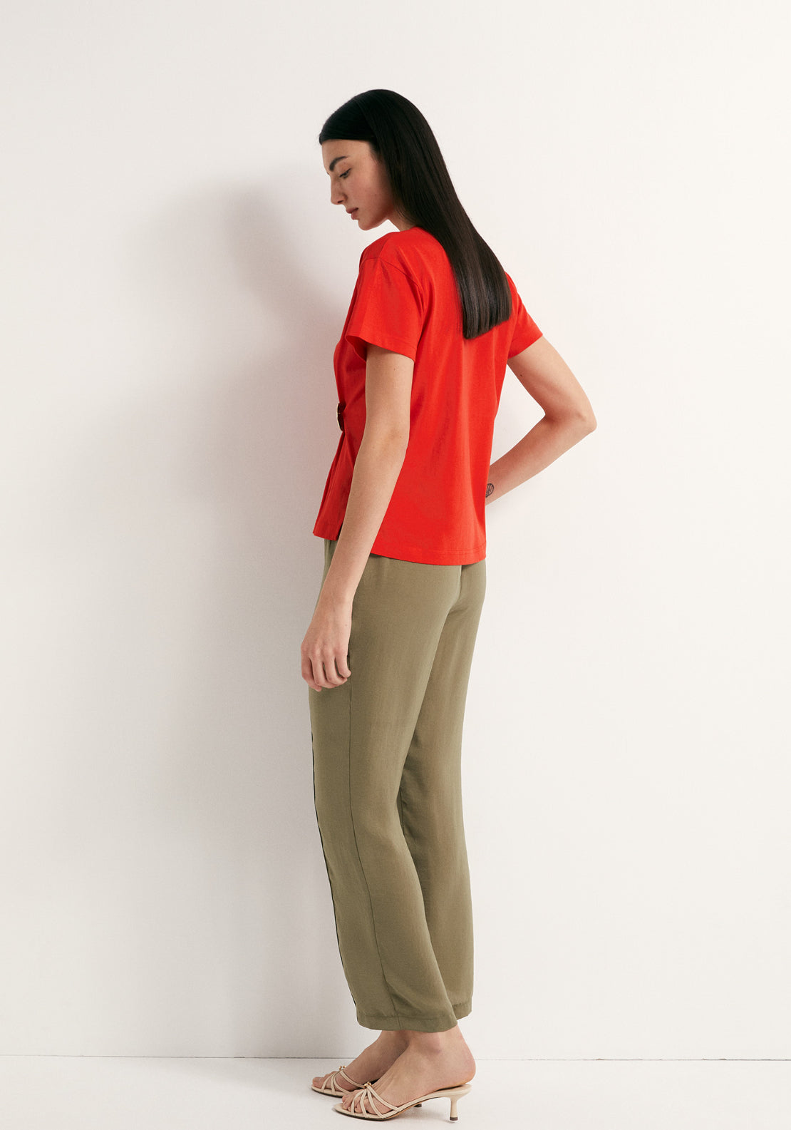 Plain Loose Fit Trousers - Green