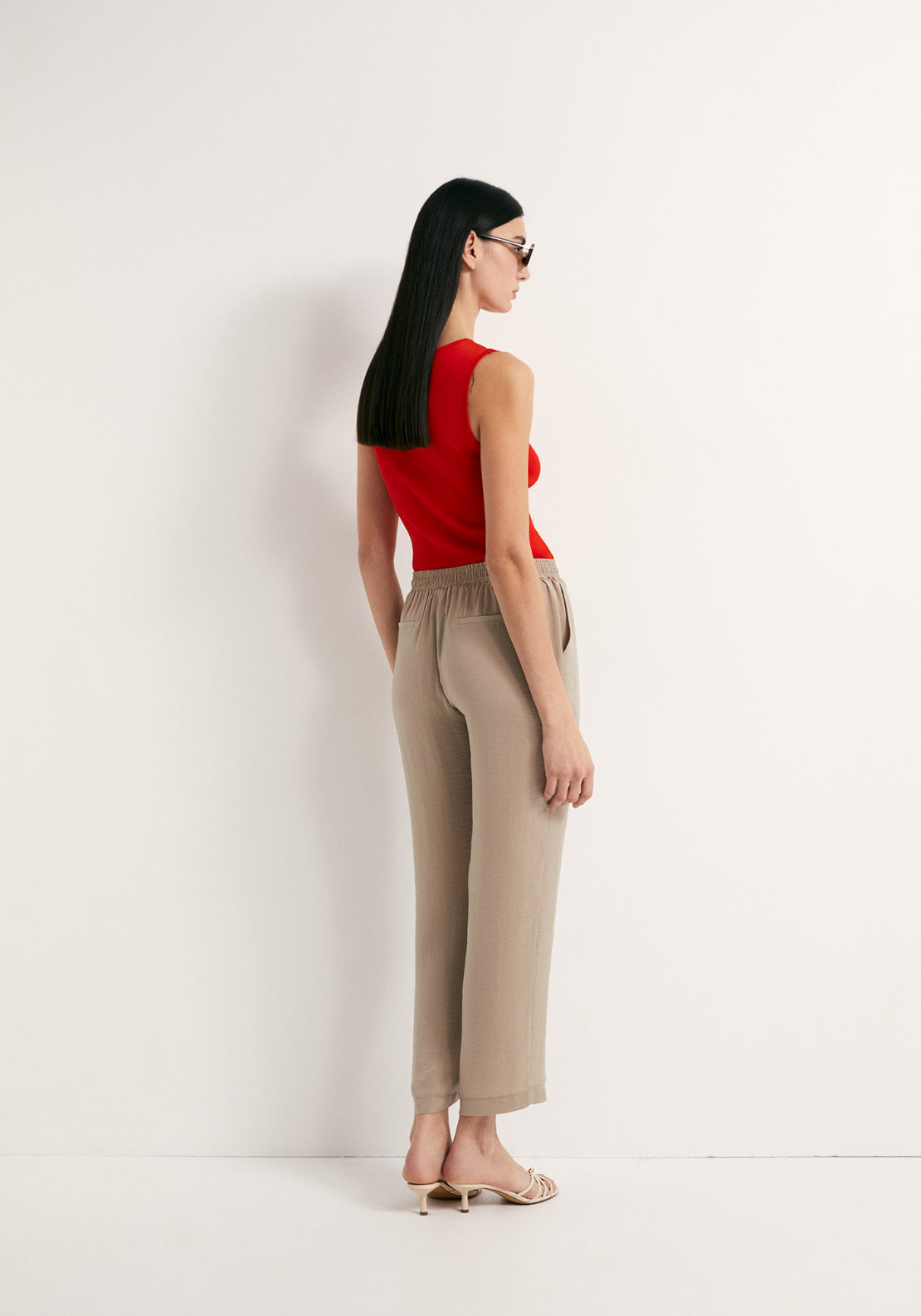 Elastic Loose Fit Trousers - Grey