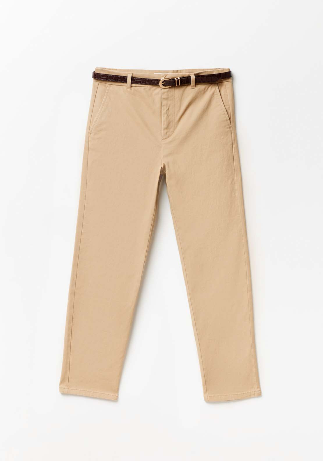 Sfera Belted chino trousers - Camel 5 Shaws Department Stores